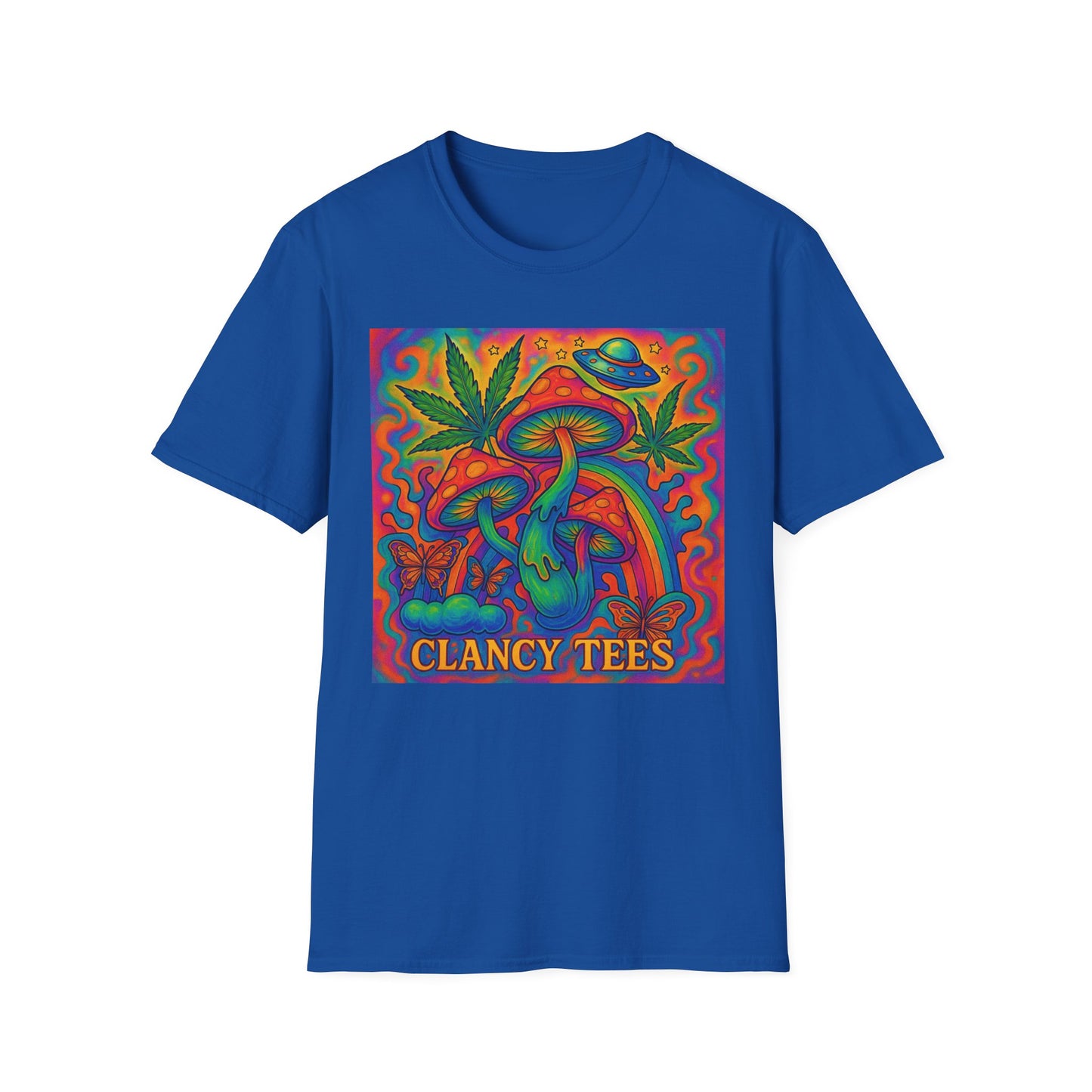 Colorful Psychedelic T-Shirt, Fun Graphic Tee for Music Festivals, Unique Gift for Friends, Retro Style Shirt, Unisex Softstyle Tee