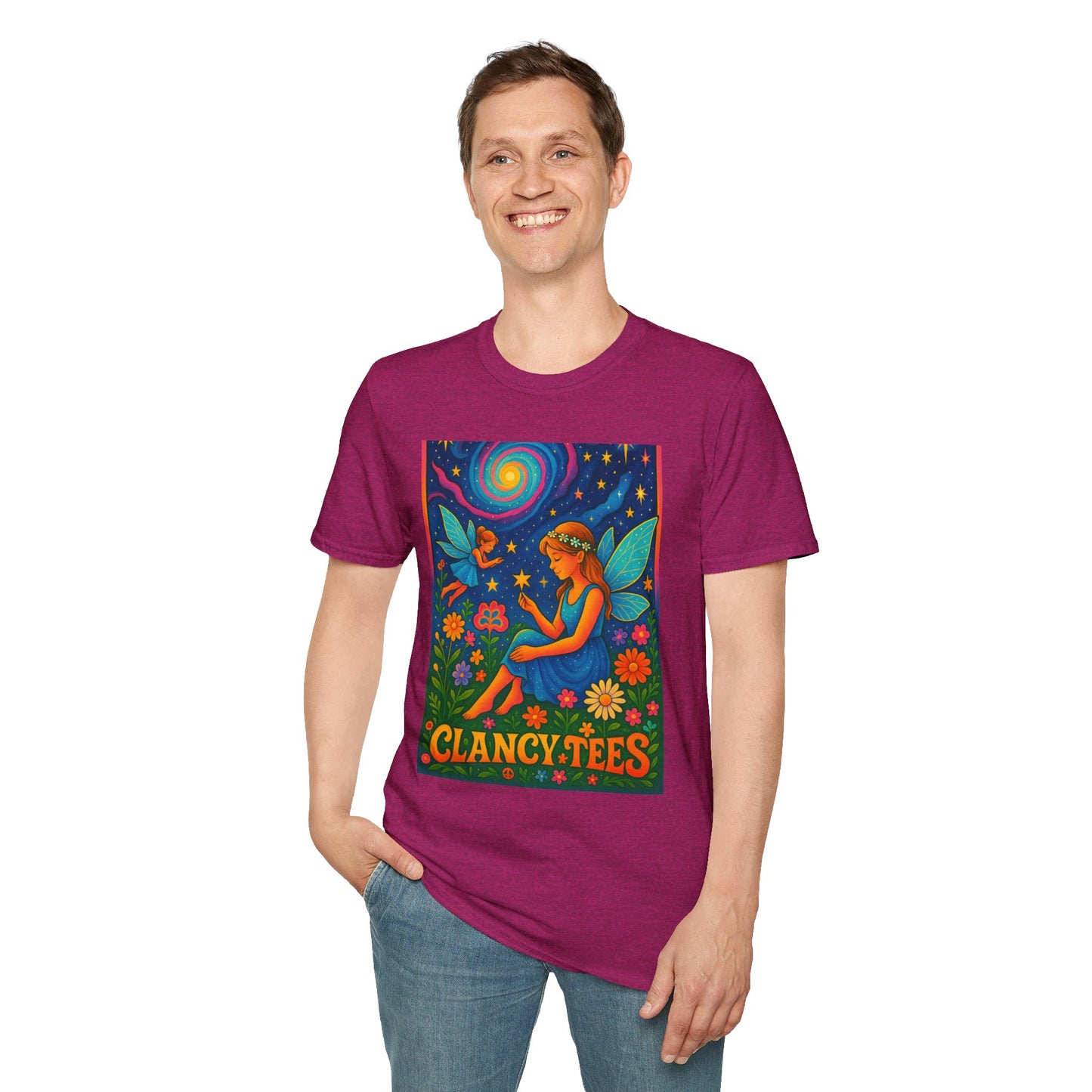 Fairy Garden T-Shirt Whimsical Fantasy Graphic Tee Cosmic Nature Shirt Gift for Dreamers Gift for Fairy Lovers Vibrant Magical Artwork
