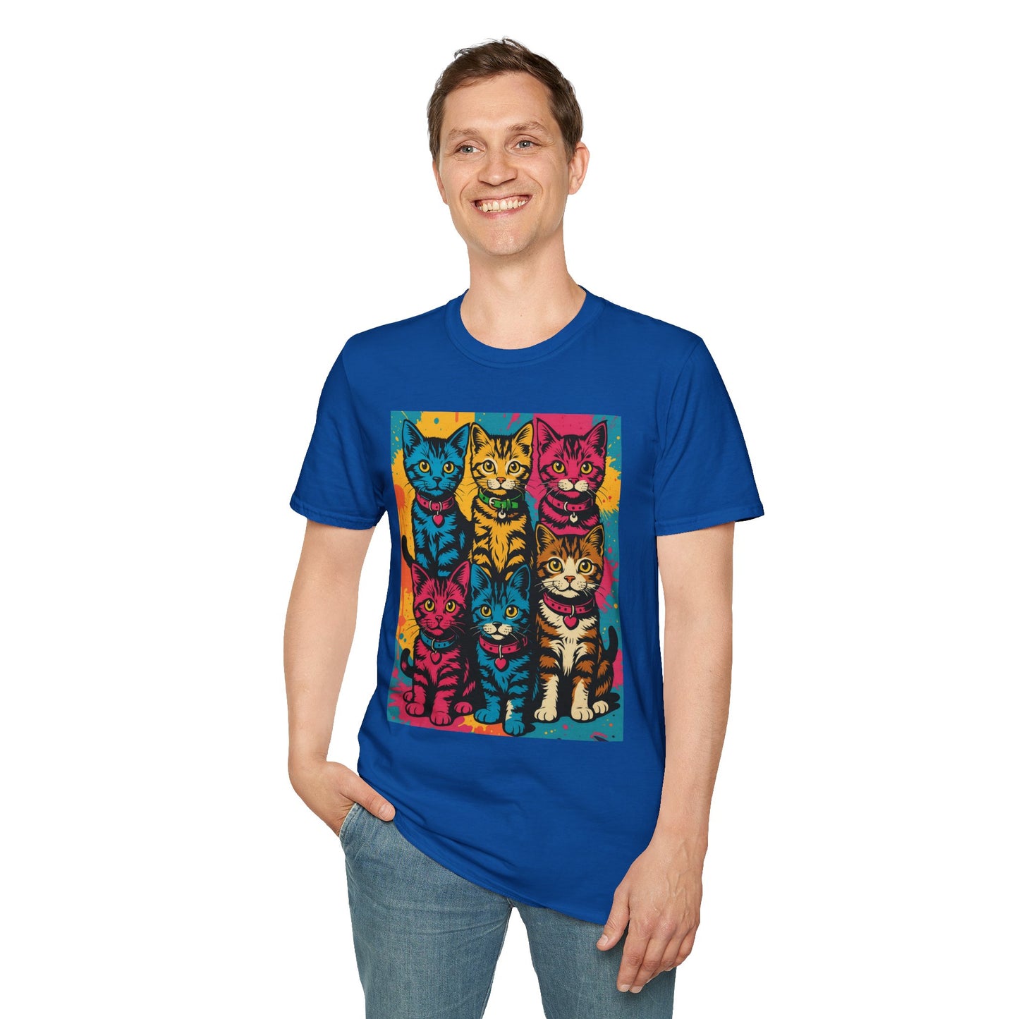 Rainbow Cats Art Shirt – Colorful Cat Lover Tee for Feline Fans – Funny Gift for Cat Moms, Pet Parents, Weird Cat People & Whimsical Animal Aesthetic