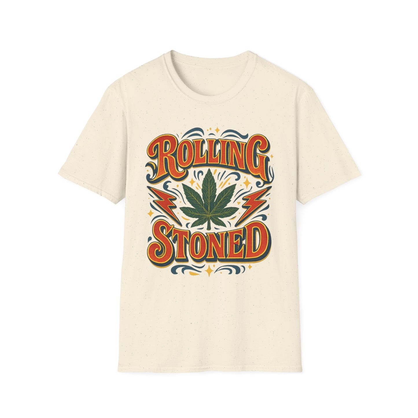 Rolling Stoned Weed Shirt – Funny Cannabis Leaf Tee – Gift for Potheads, 420 Smokers, Stoner Music Fans, and Chill Marijuana Enthusiasts