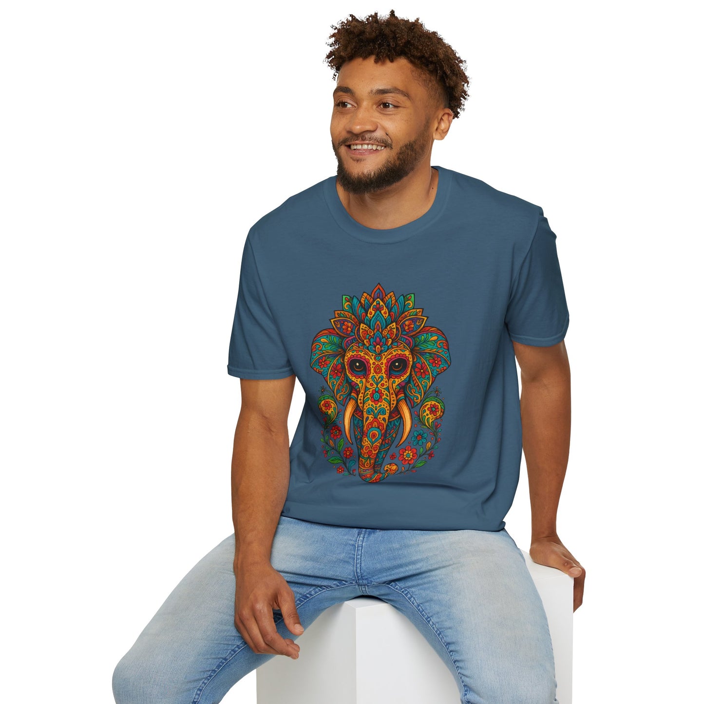 Boho Elephant Shirt Psychedelic Floral Head Art Tee Gift for Spiritual Seekers Animal Lovers and Mindful Hippies with a Love for Earthy Trippy Vibes