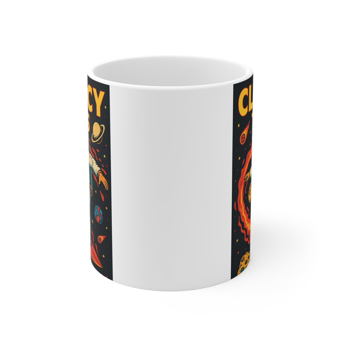 Astronaut Cosmic Coffee Mug Clancy Tees Space Explorer Ceramic Mug Galaxy Surfer Gift For Stargazers