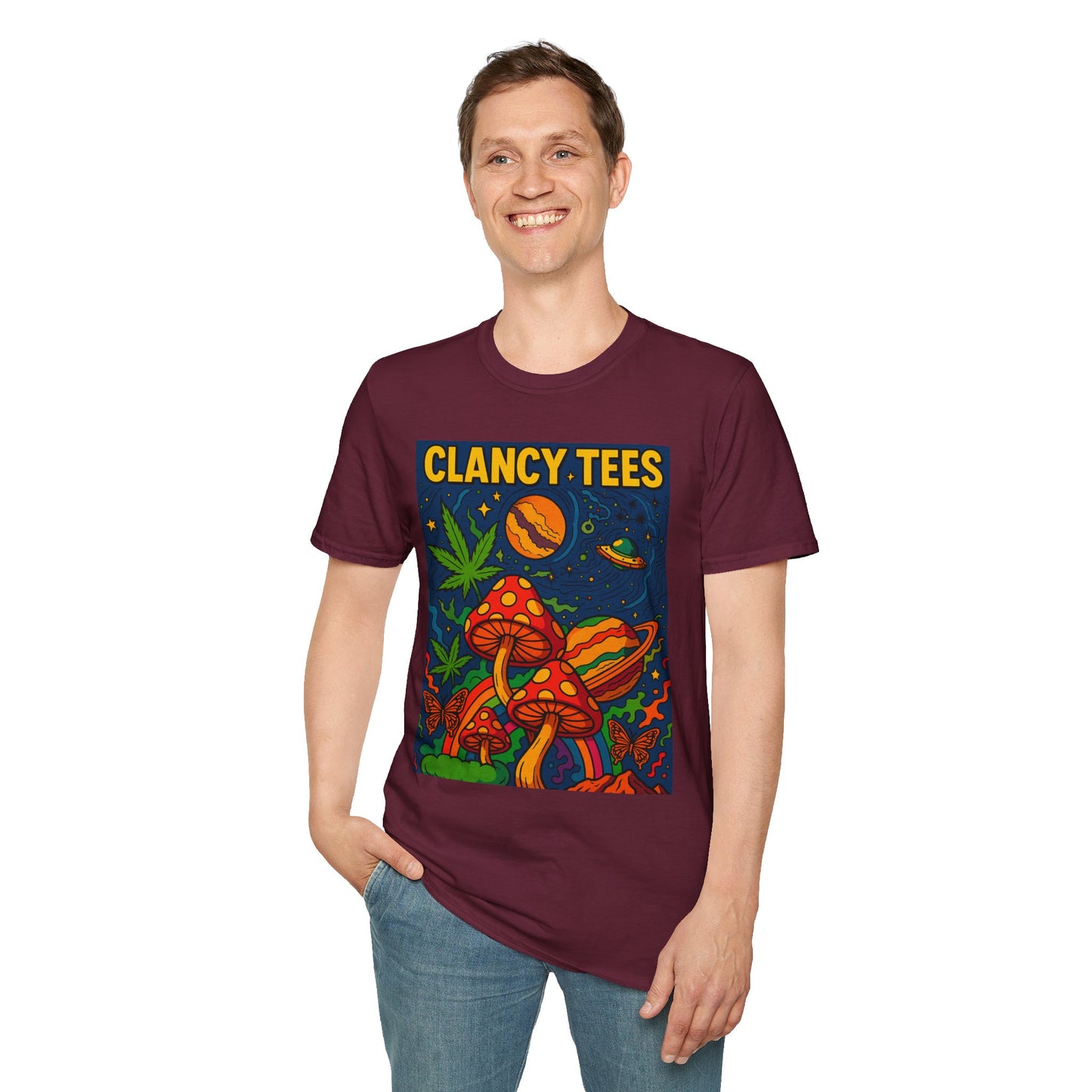 Psychedelic Mushroom T Shirt – Trippy Cosmic Graphic Tee, Stoner Festival Top, Gift for Psychedelic Art Lovers