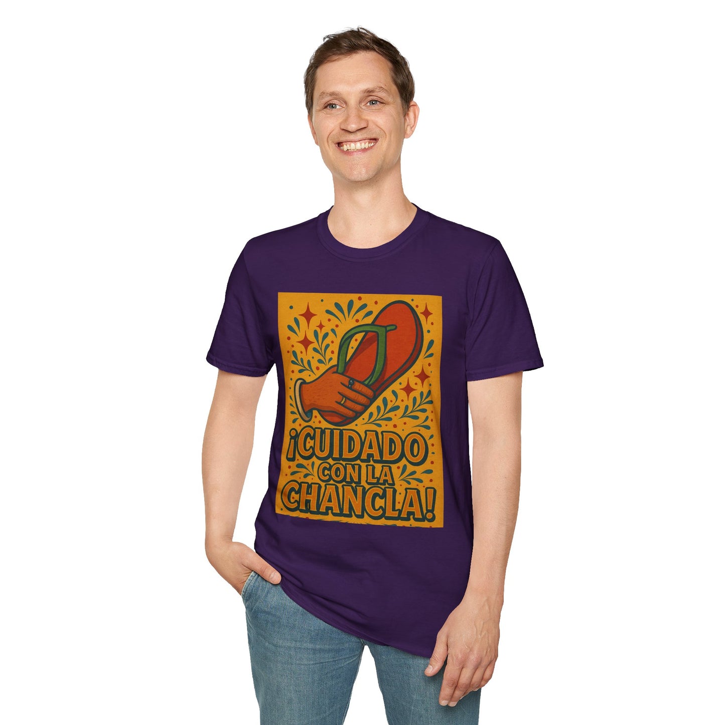 Cuidado Con La Chancla T-Shirt Funny Spanish Graphic Tee Latin Humor Shirt Fiesta Party Shirt Gift for Hispanic Friends Gift for Moms Gift for Abuela