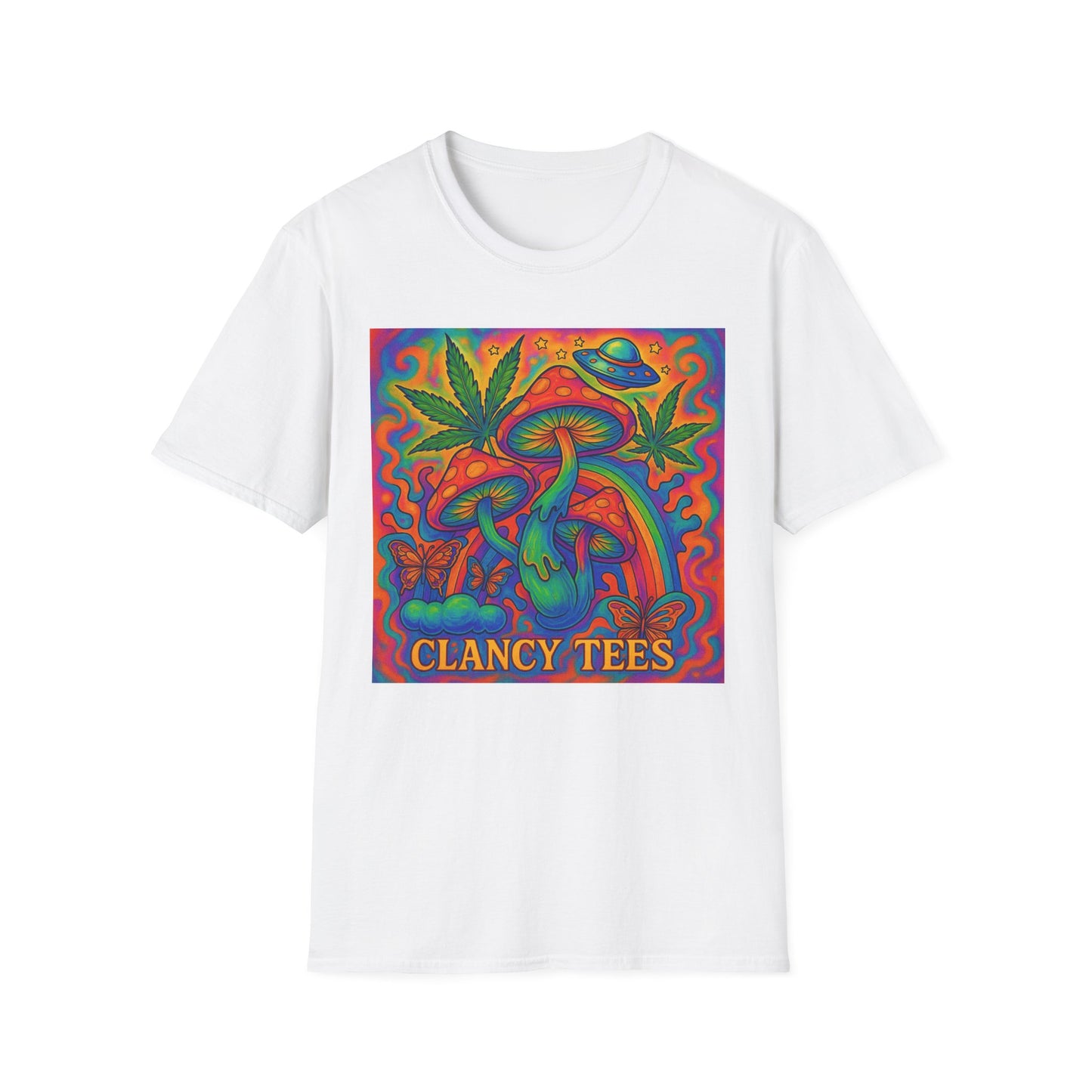 Colorful Psychedelic T-Shirt, Fun Graphic Tee for Music Festivals, Unique Gift for Friends, Retro Style Shirt, Unisex Softstyle Tee