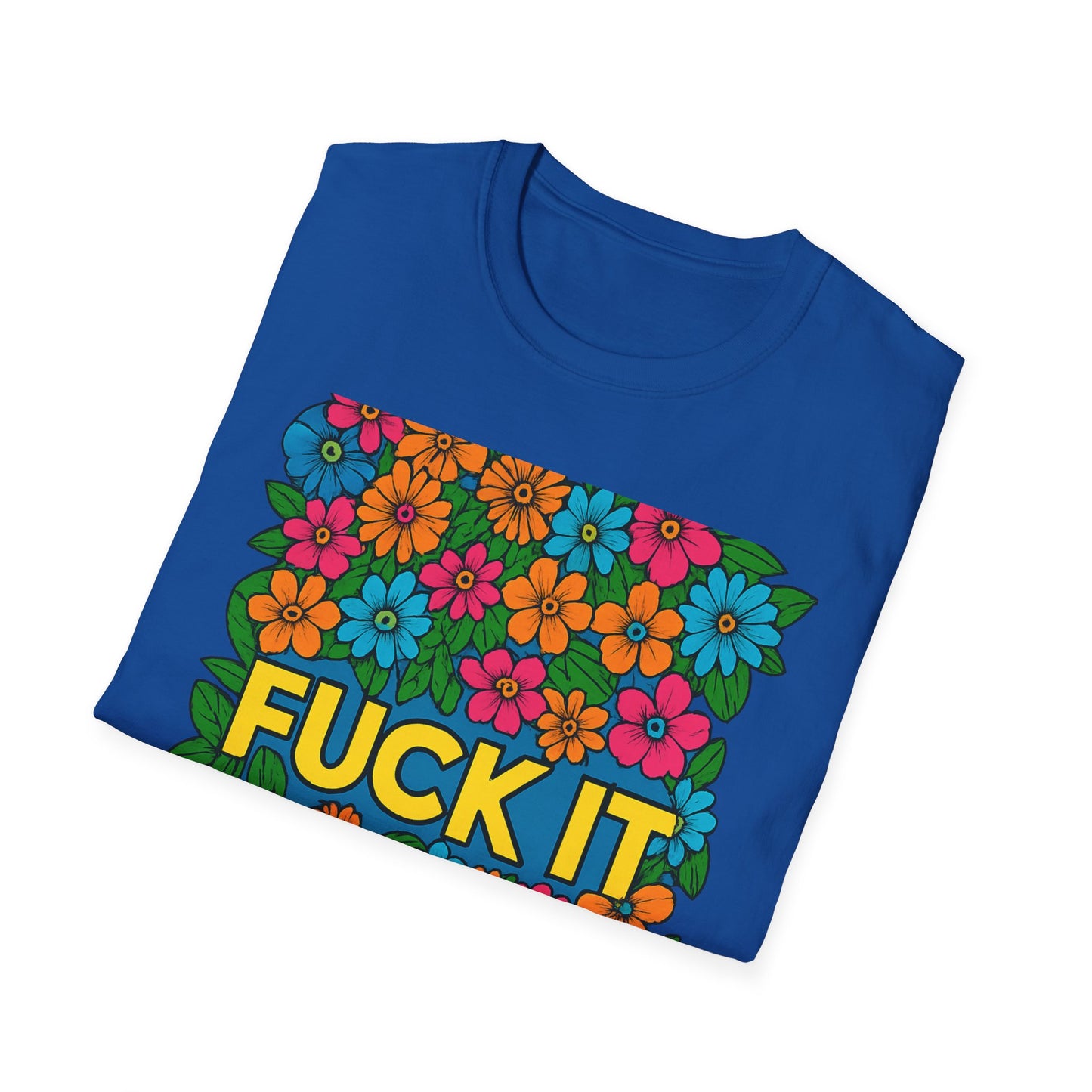 Colorful Floral Graphic T-Shirt, Casual Wear, Gift for Friends, Relaxed Style, Summer Outfit, Fun Statement Tee