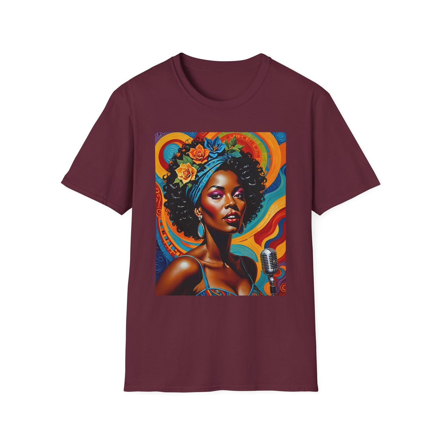Afrofuturist Soul Singer T Shirt Cosmic Jazz Graphic Tee Retro Funk Fashion Music Artwork Top Gift for Soul Fans