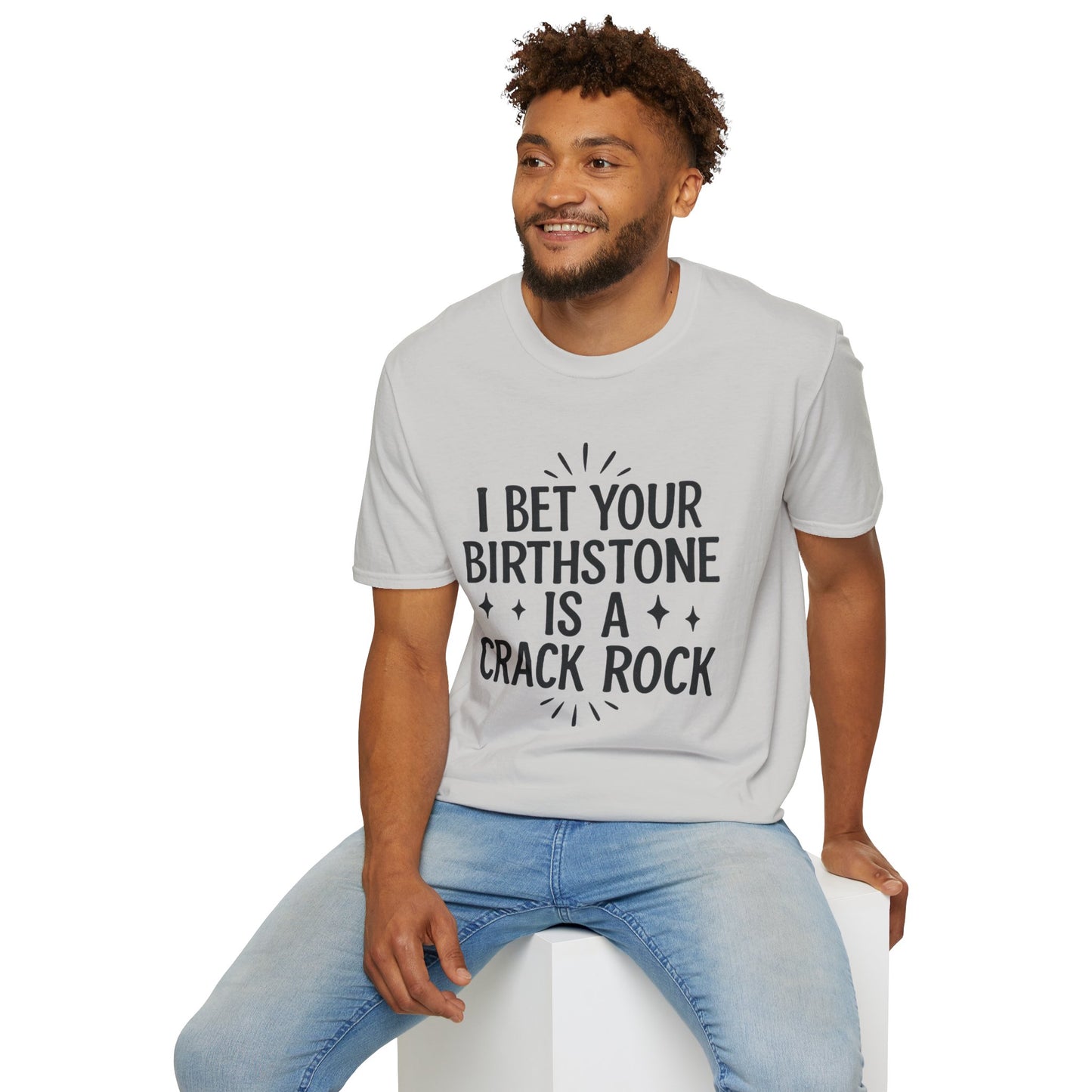 Crack Rock Birthstone Shirt – Funny Insult Tee – Gift for Petty Friends, Sarcastic Adults, and People Who Love Dark Humor