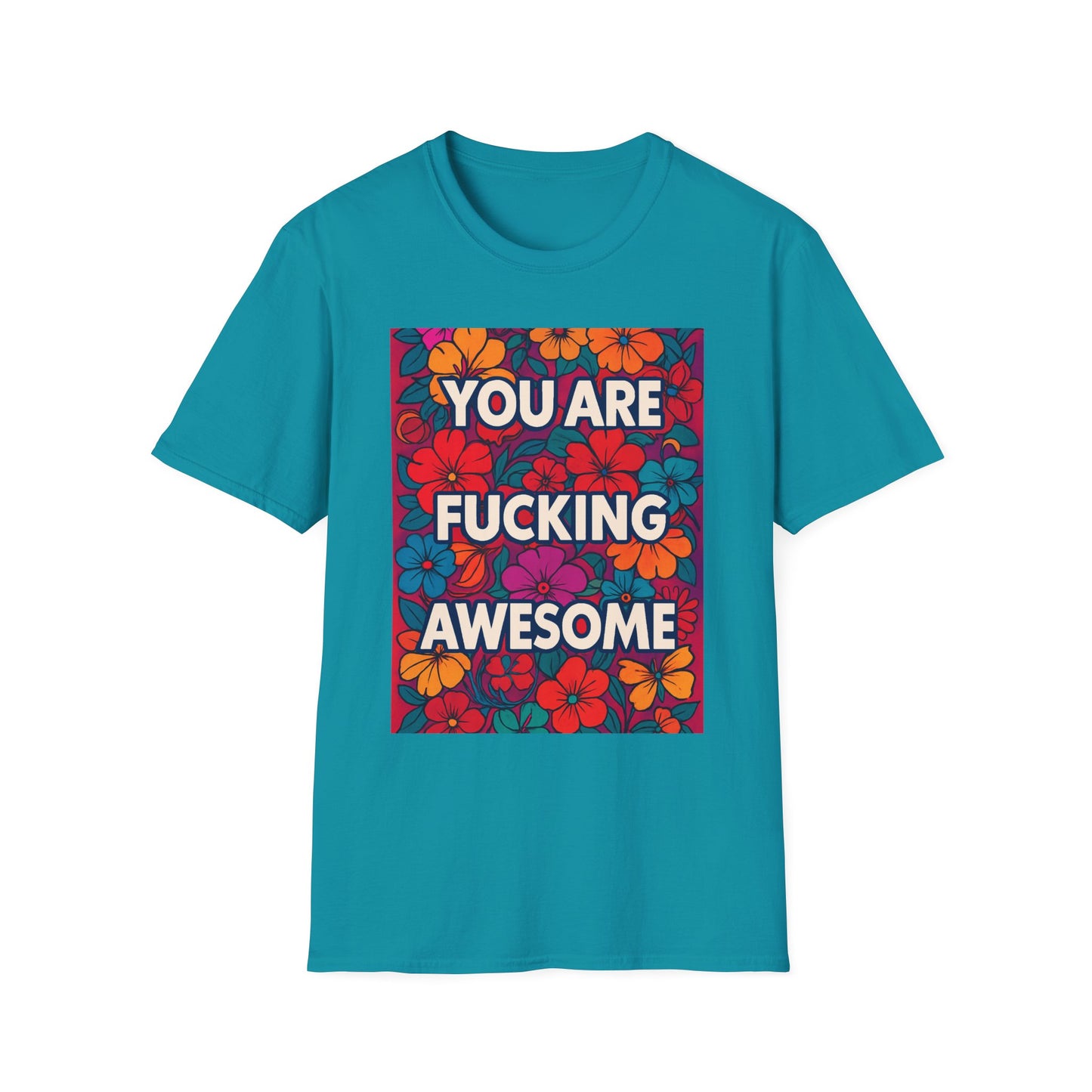 Colorful Inspirational Graphic T-Shirt, You Are Awesome Tee, Gift for Friends, Motivational Shirt, Casual Wear, Summer Vibes