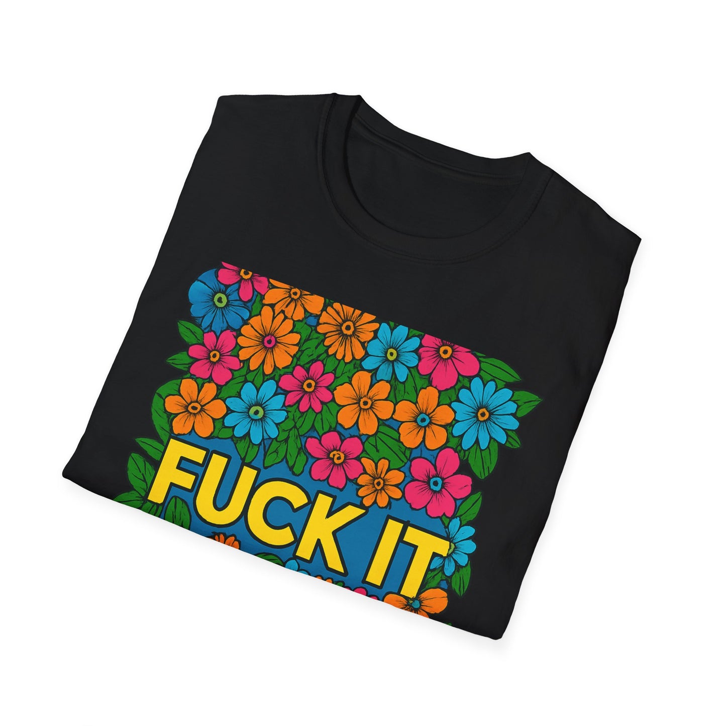 Colorful Floral Graphic T-Shirt, Casual Wear, Gift for Friends, Relaxed Style, Summer Outfit, Fun Statement Tee