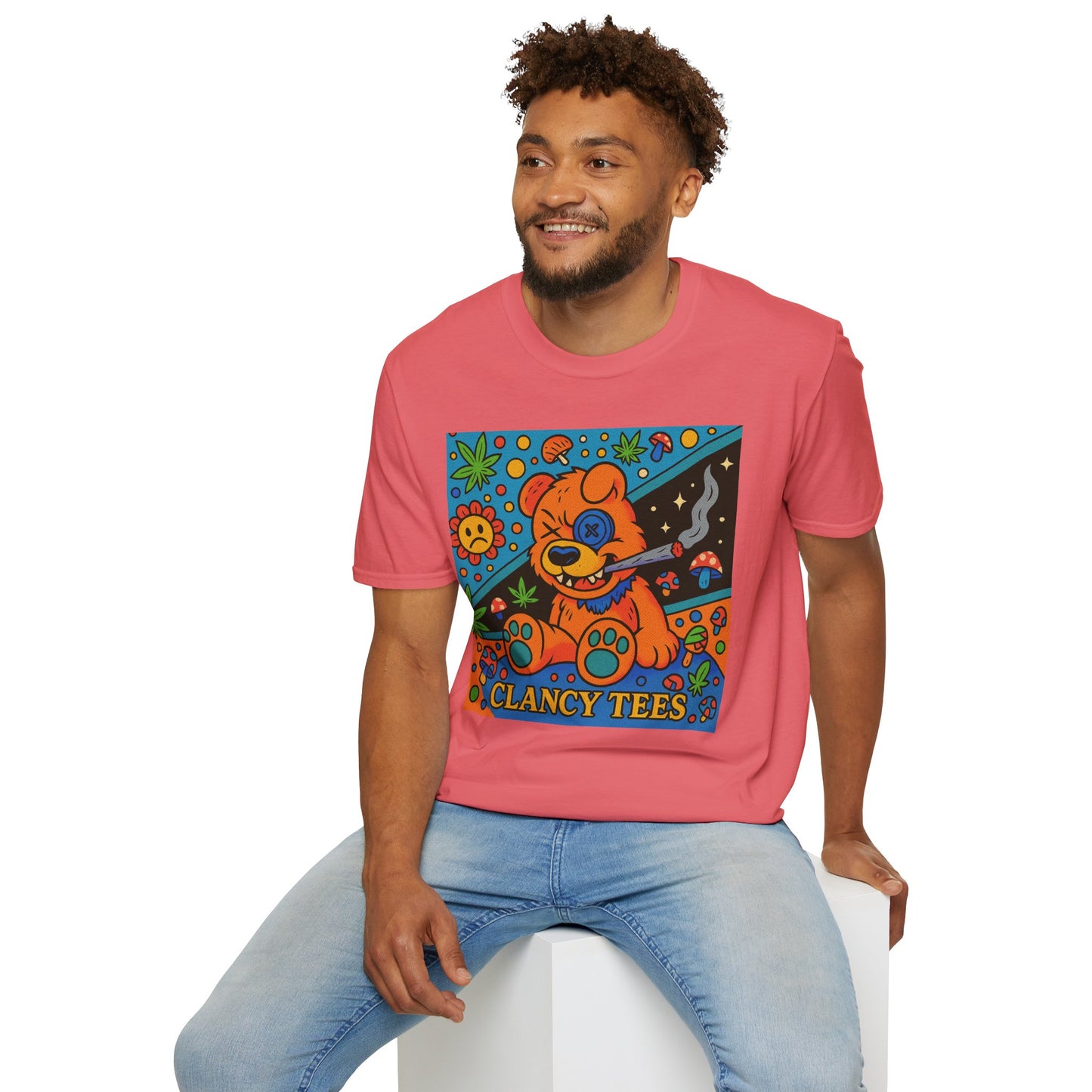 Vibrant Animal Graphic T-Shirt, Casual Tee for Pet Lovers, 420 Friendly Gift, Retro Style, Summer Wear, Fun Everyday Top