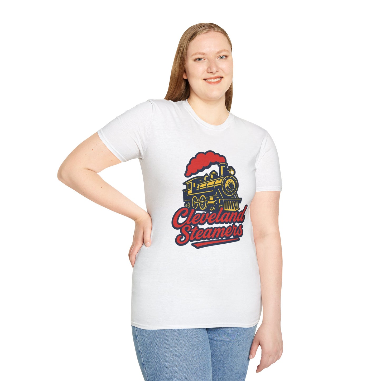 Cleveland Steamers Funny Train T Shirt Retro Sports Parody Tee Gift for Cleveland Fans Gag Shirt Locomotive Joke Apparel for Adults