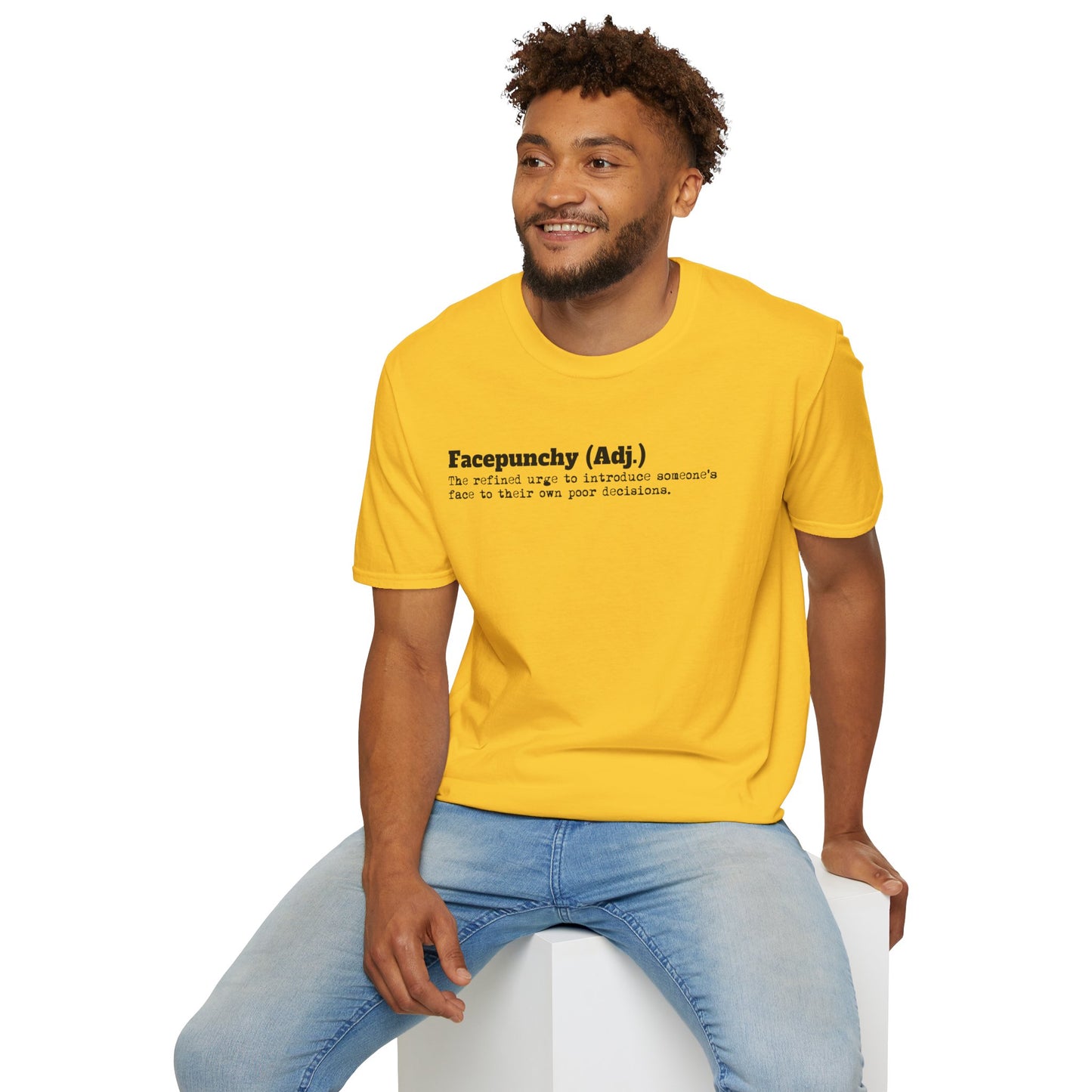 Facepunchy Definition T-Shirt Sarcastic Text Tee Funny Dictionary Shirt for Snarky People Gift for Coworkers with Attitude Passive Aggressive Humor
