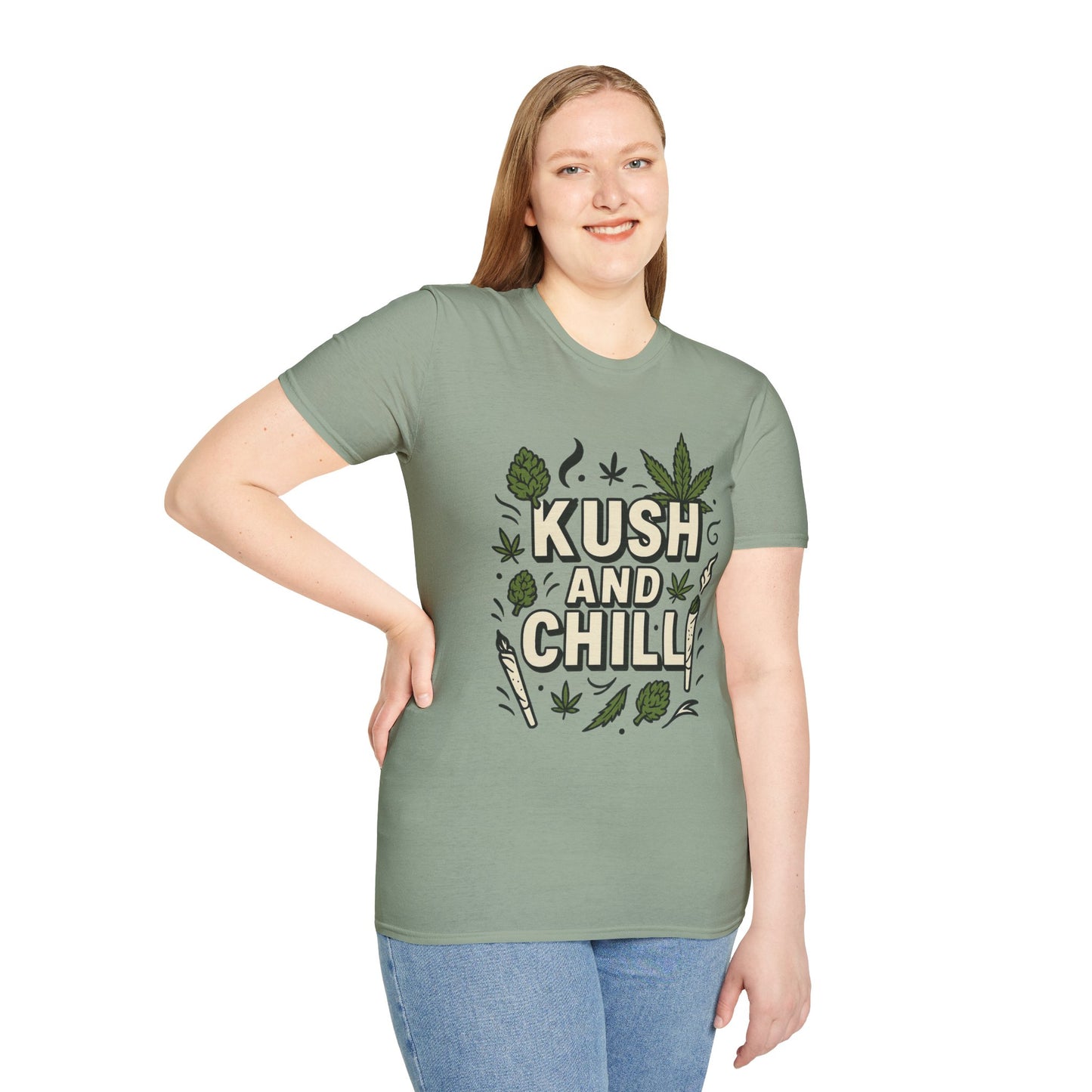 Kush and Chill Funny Weed Shirt – Stoner Relaxation Tee – Gift for Potheads, Chill Smokers, Cannabis Lovers, and 420 Enthusiasts