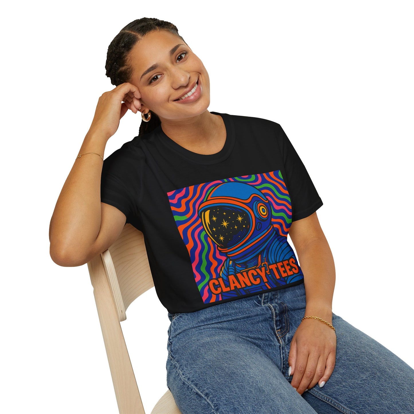 Cosmic Astronaut T-Shirt - Unisex Softstyle Tee, Space Lover Gift, Retro Vibes, Festival Wear, Graphic Tee