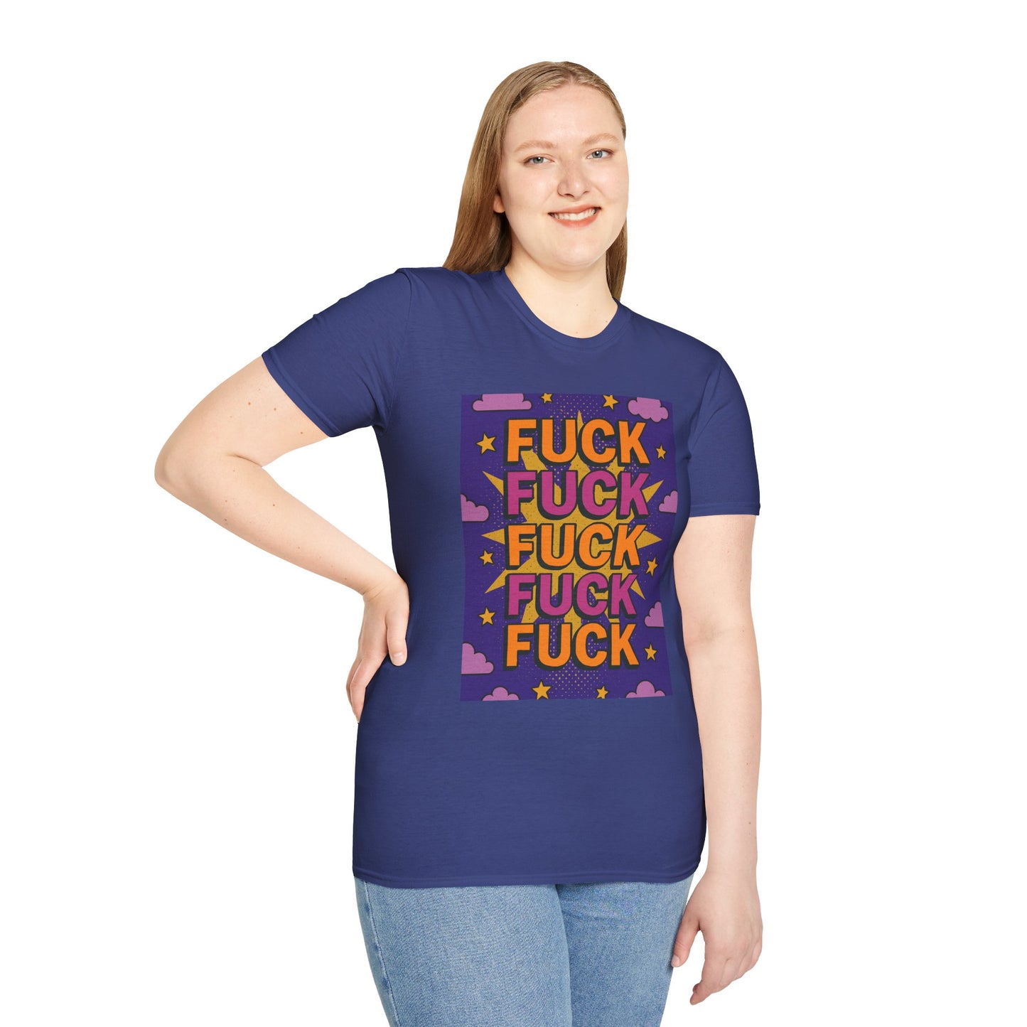 Stacked Fuck Shirt – Funny Profanity Graphic Tee for Overstimulated Adults, Stress Relief Wear, Gift for Burnouts, Cynics, and Sarcastic Friends