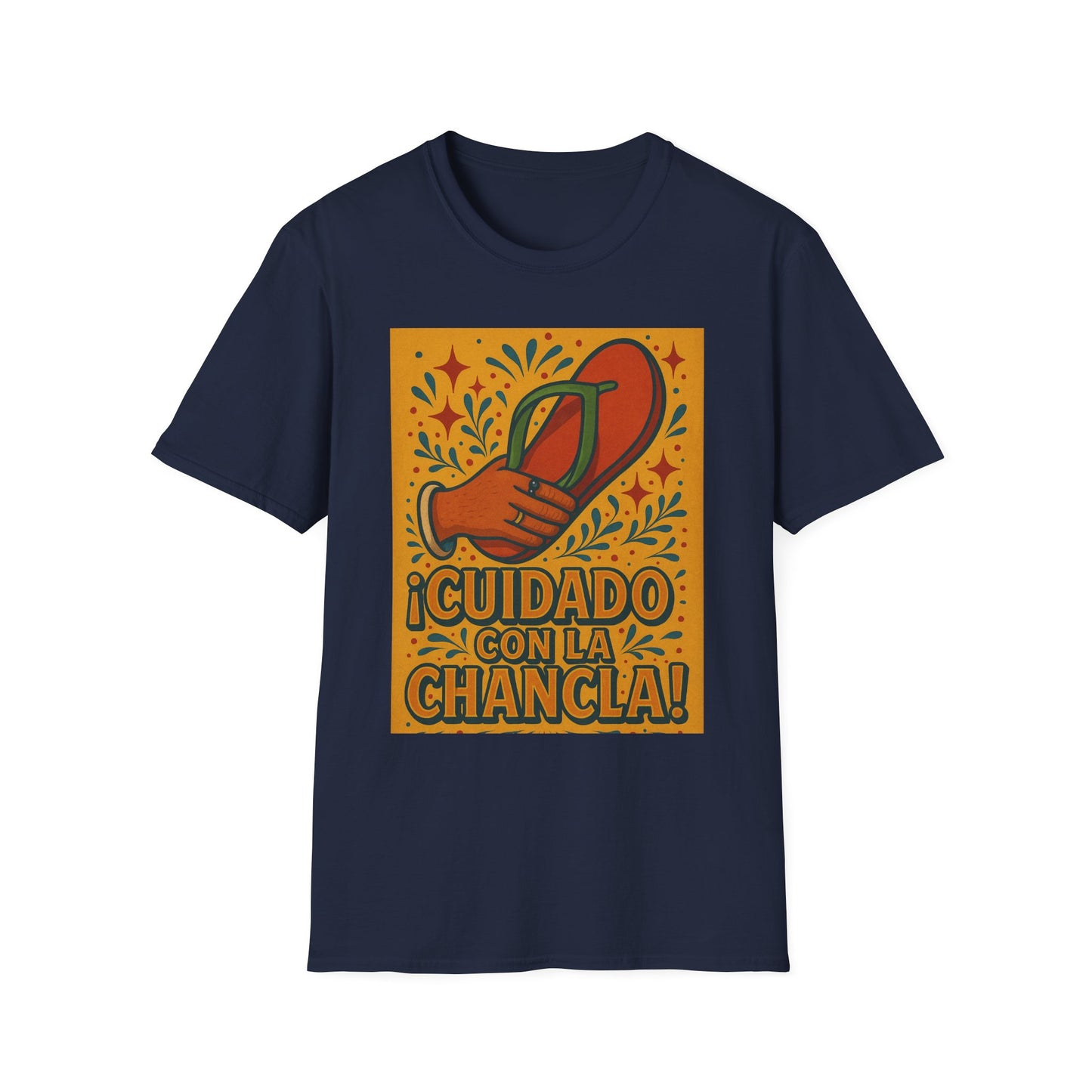 Cuidado Con La Chancla T-Shirt Funny Spanish Graphic Tee Latin Humor Shirt Fiesta Party Shirt Gift for Hispanic Friends Gift for Moms Gift for Abuela