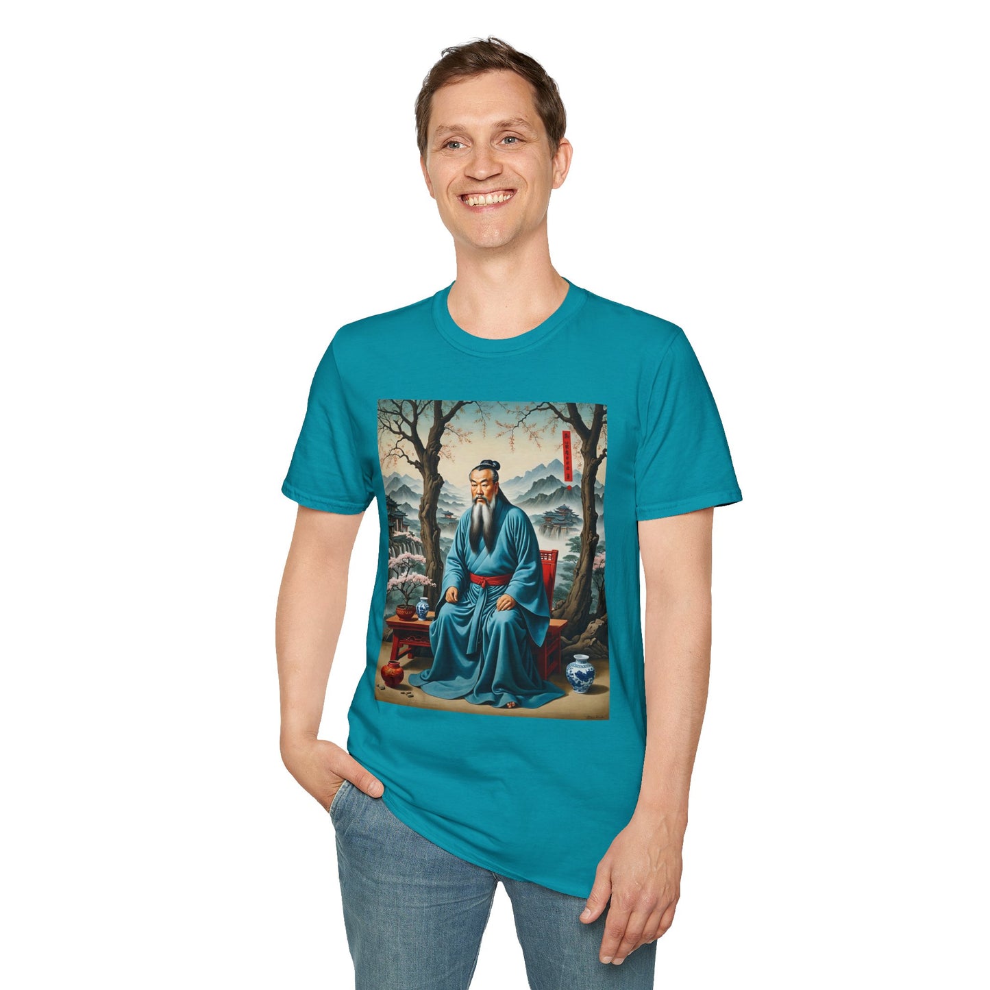 Ancient Scholar T-Shirt Eastern Wisdom Graphic Tee Traditional Art Shirt Gift for History Buffs Gift for Philosophy Fans Timeless Cultural Artwork