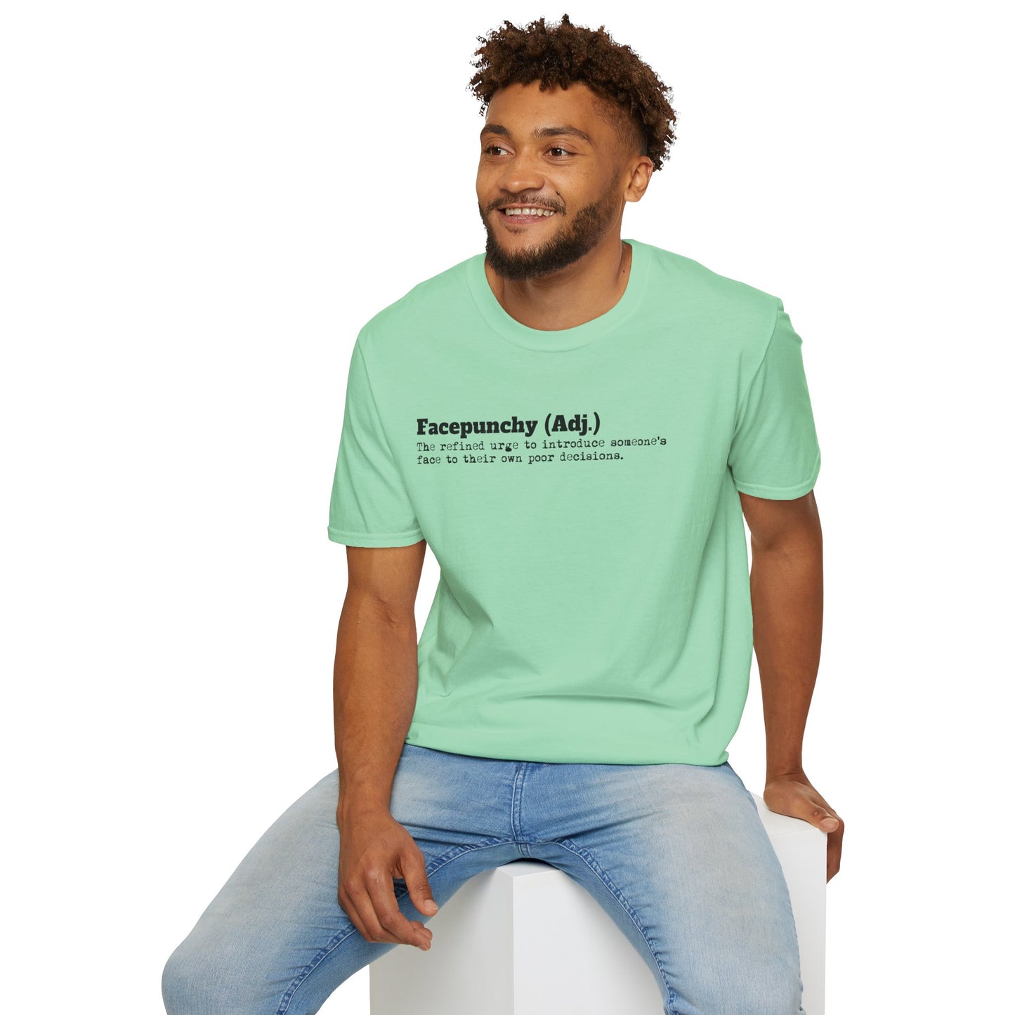 Facepunchy Definition T-Shirt Sarcastic Text Tee Funny Dictionary Shirt for Snarky People Gift for Coworkers with Attitude Passive Aggressive Humor