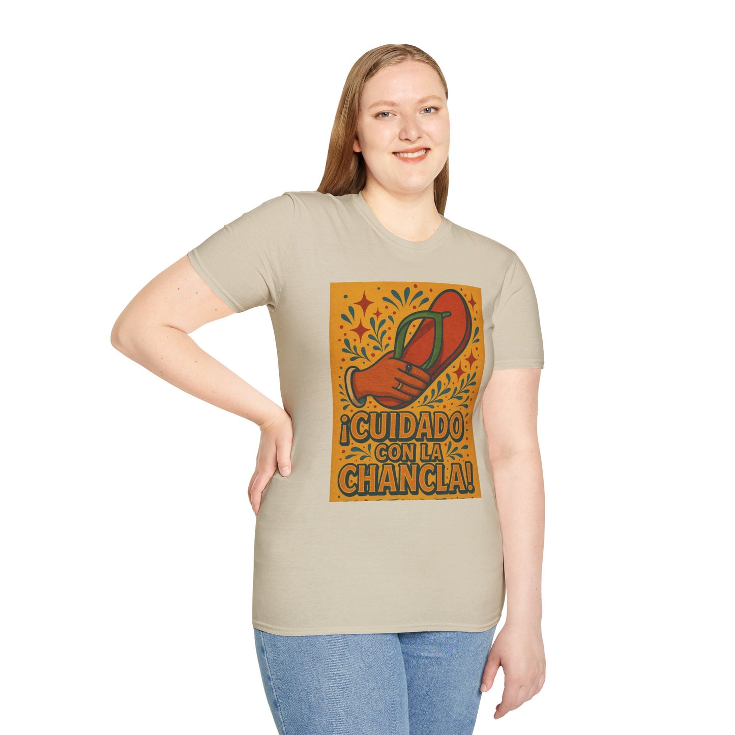 Cuidado Con La Chancla T-Shirt Funny Spanish Graphic Tee Latin Humor Shirt Fiesta Party Shirt Gift for Hispanic Friends Gift for Moms Gift for Abuela