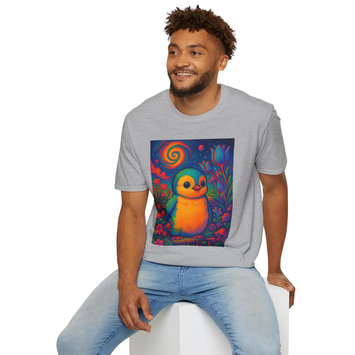 Psychedelic Baby Penguin T-Shirt – Trippy Cute Animal Tee – Gift for Penguin Lovers – Groovy Nature Shirt for Weirdos, Hippies, and Art Freaks