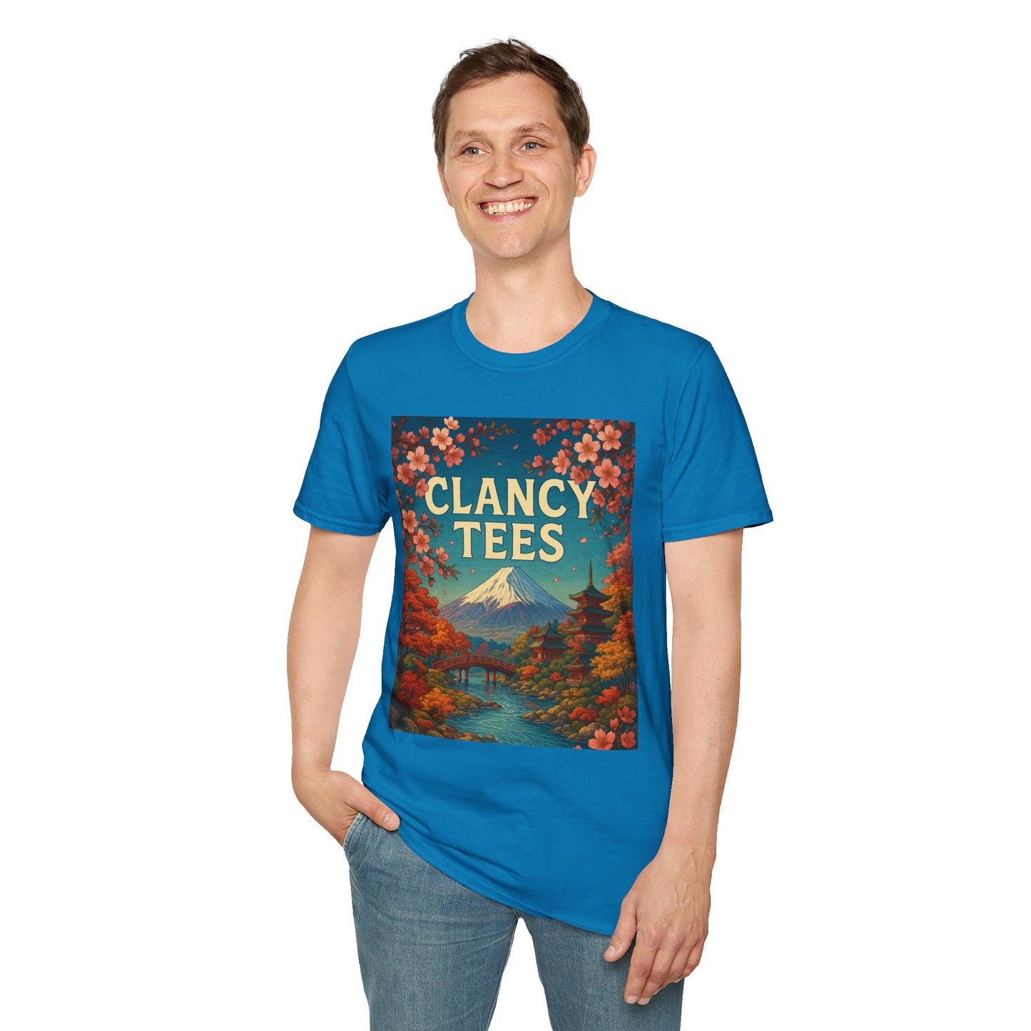 Clancy Tees Unisex Softstyle T-Shirt - Japanese Landscape Design, Gift for Nature Lovers, Vintage Aesthetic Tee, Casual Wear, Art [...]