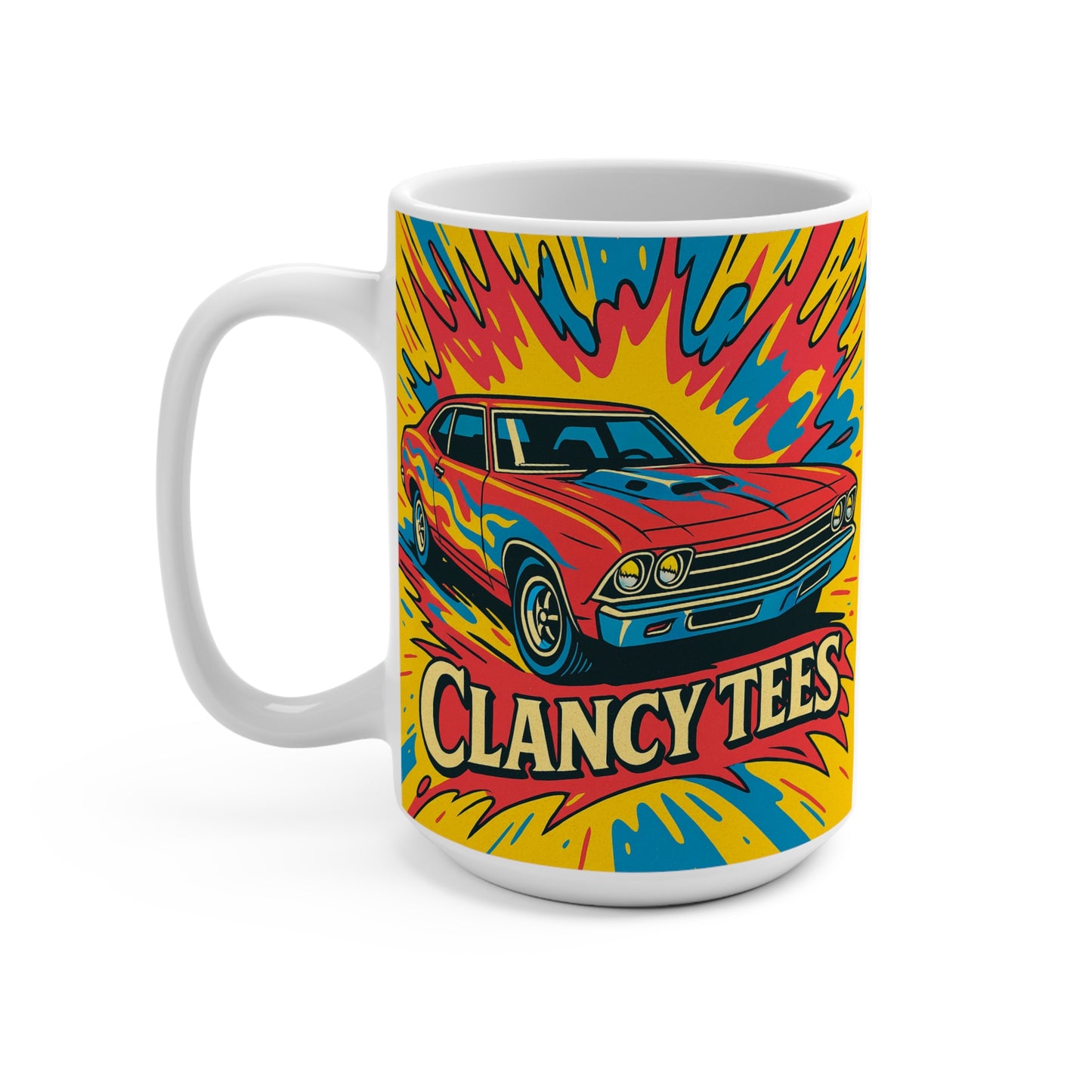 Muscle Car Coffee Mug Retro Hot Rod Cup Bold Classic Auto Artwork Gift For Car Lovers
