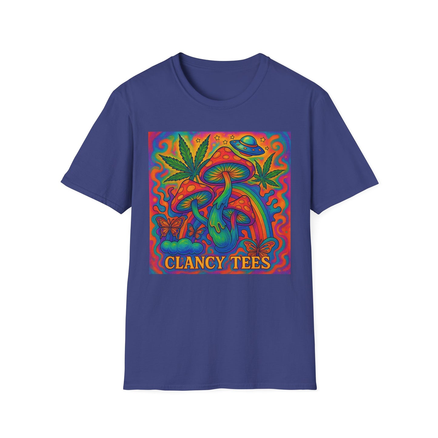 Colorful Psychedelic T-Shirt, Fun Graphic Tee for Music Festivals, Unique Gift for Friends, Retro Style Shirt, Unisex Softstyle Tee