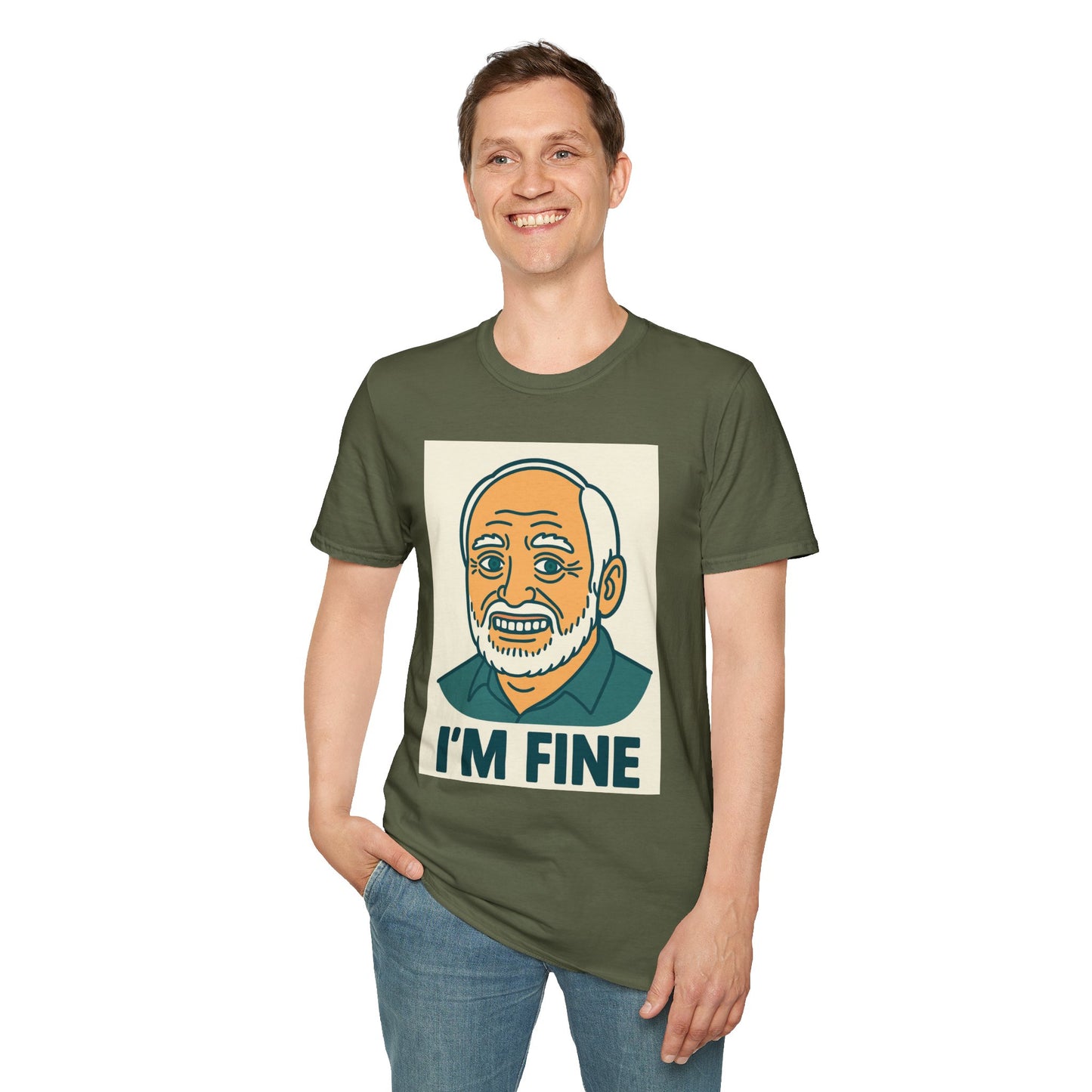 Humorous Unisex T-Shirt - 'I'M FINE', Funny Gift, Casual Wear, Everyday Humor, Father's Day Tee, Gift for Dad