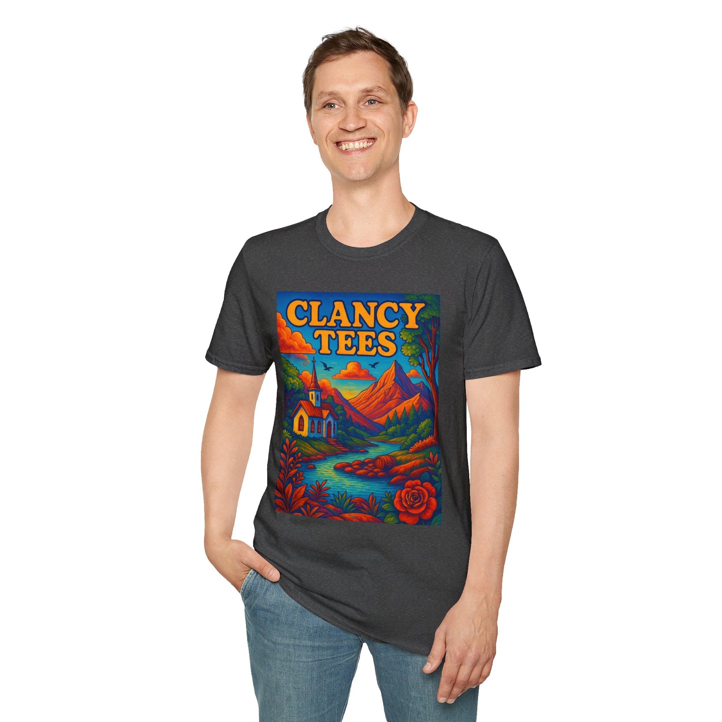 Vibrant Scenic Unisex T-Shirt, Outdoor Adventure Tee, Nature Lover Apparel, Art-Inspired Casual Wear, Gift for All Occasions, Clancy Tees