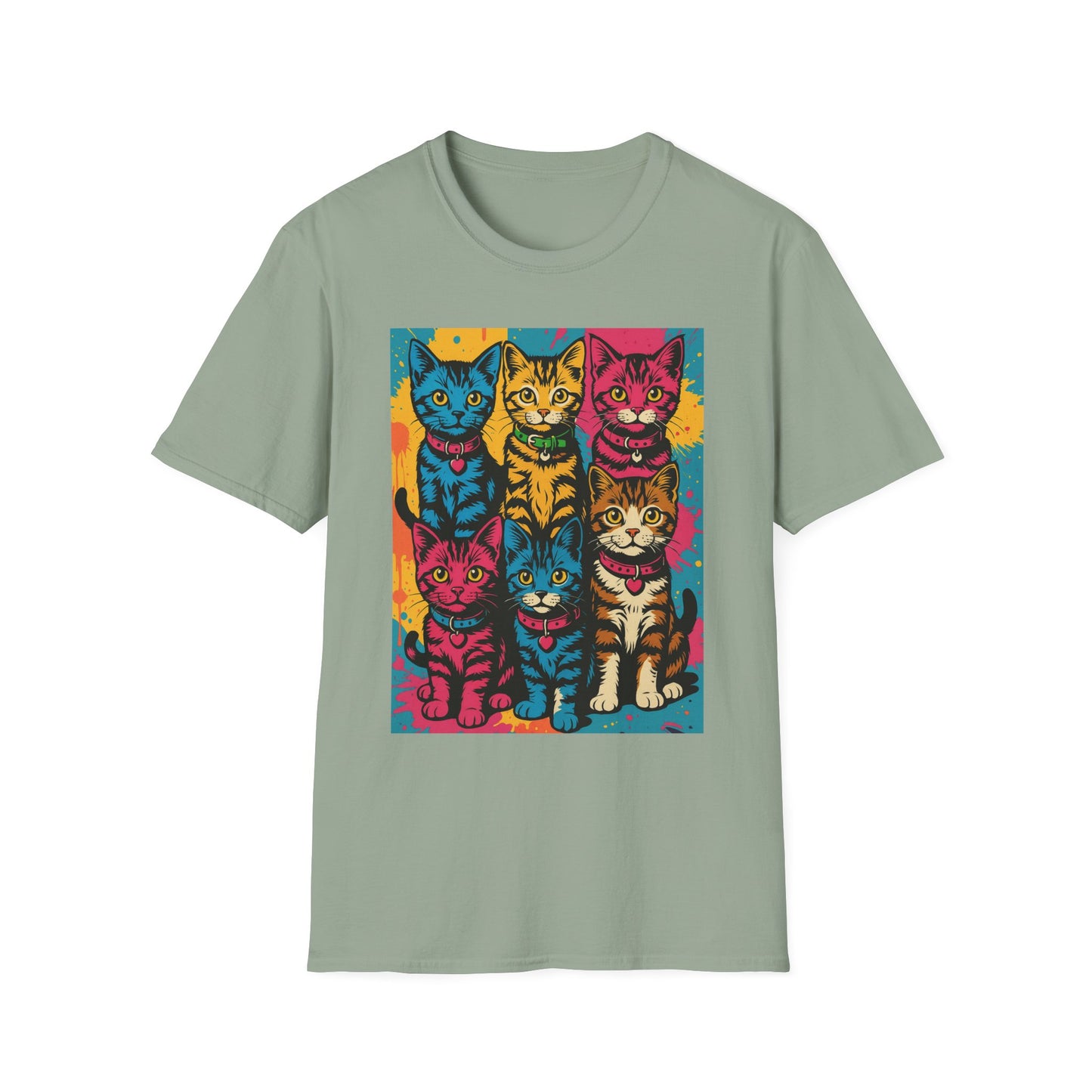 Rainbow Cats Art Shirt – Colorful Cat Lover Tee for Feline Fans – Funny Gift for Cat Moms, Pet Parents, Weird Cat People & Whimsical Animal Aesthetic