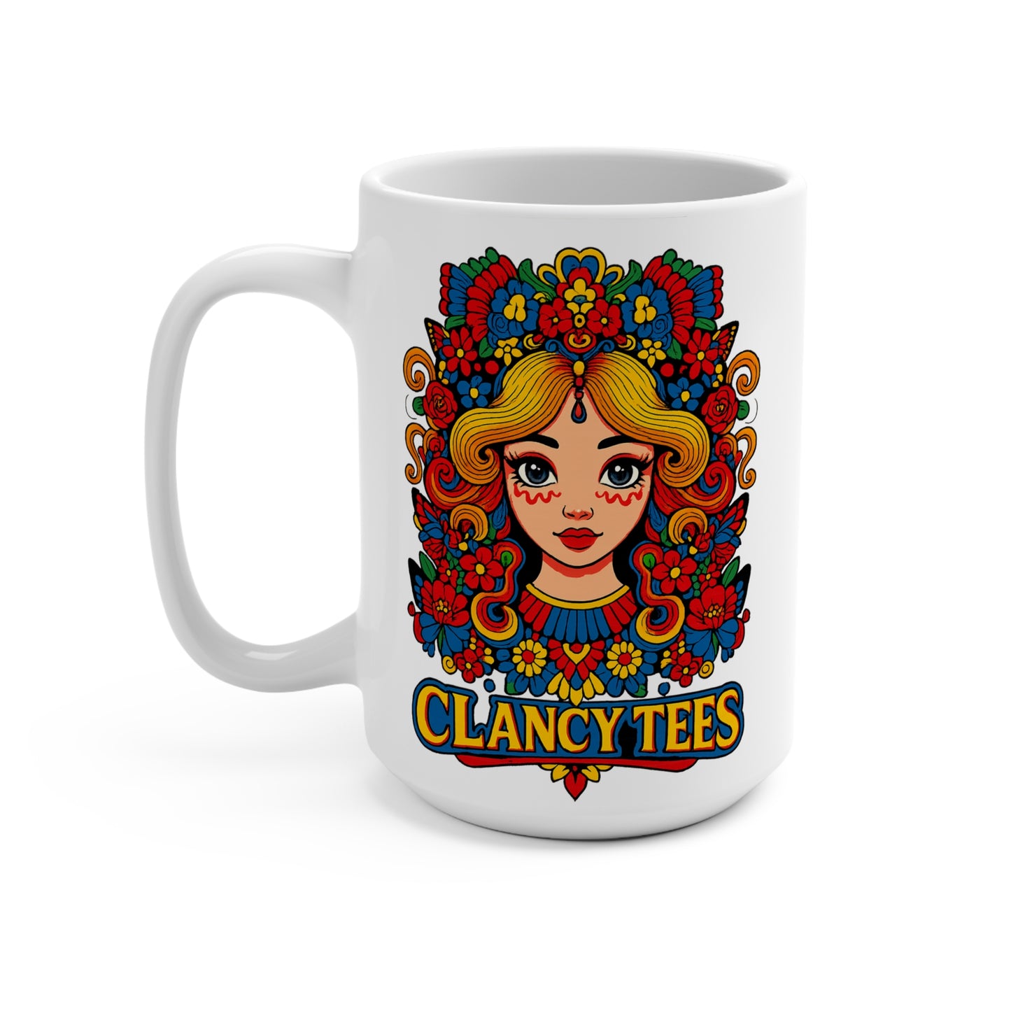 Psychedelic Folk Art Coffee Mug Retro Boho Ceramic Cup Gift For Friends