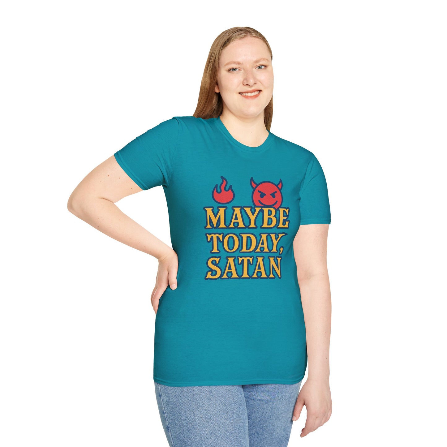 Maybe Today Satan Shirt – Funny Sarcastic Devil Tee | Bold Anti-Motivation Graphic | Snarky Spiritual Humor Shirt | Clancy Tees Original