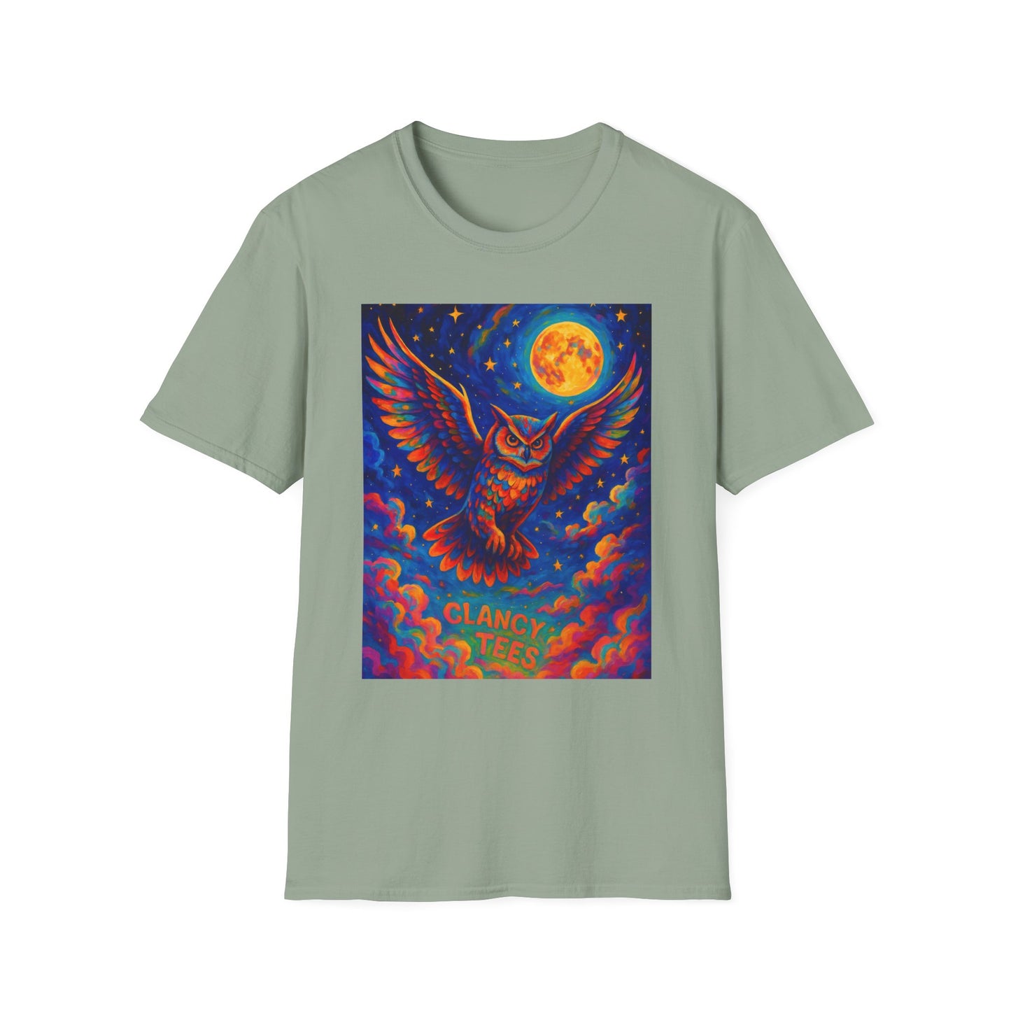 Psychedelic Owl T-Shirt Trippy Full Moon Graphic Tee | Surreal Bird Aesthetic Shirt | Gift for Dreamers and Night Owls | Bold Fantasy Art Top