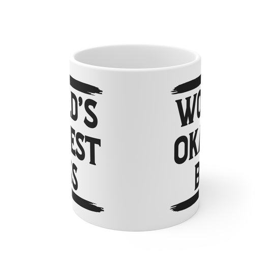 World's Okayest Boss Mug - Funny Gift for Coffee Lovers, Office Decor, Christmas, Birthday, Father's Day