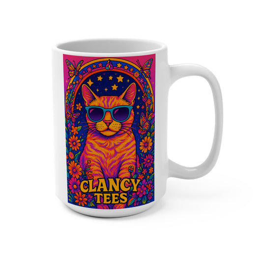 Colorful Cat Mug for Cat Lovers, Gift for Friends, Fun Decorative Coffee Mug, Birthday Gift, Home & Kitchen Decor