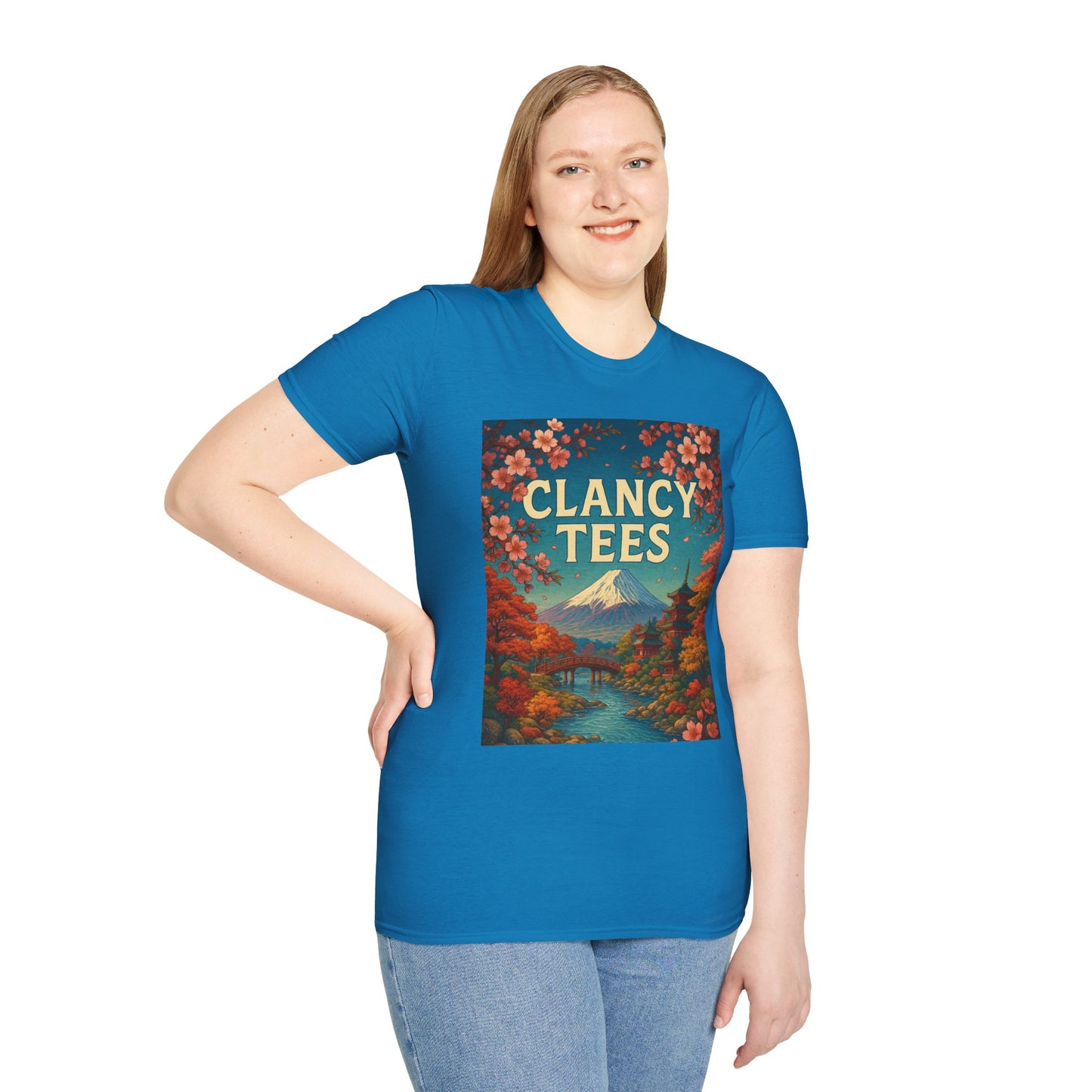 Clancy Tees Unisex Softstyle T-Shirt - Japanese Landscape Design, Gift for Nature Lovers, Vintage Aesthetic Tee, Casual Wear, Art [...]
