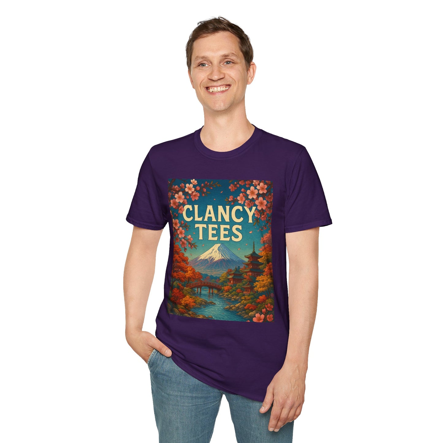 Clancy Tees Unisex Softstyle T-Shirt - Japanese Landscape Design, Gift for Nature Lovers, Vintage Aesthetic Tee, Casual Wear, Art [...]