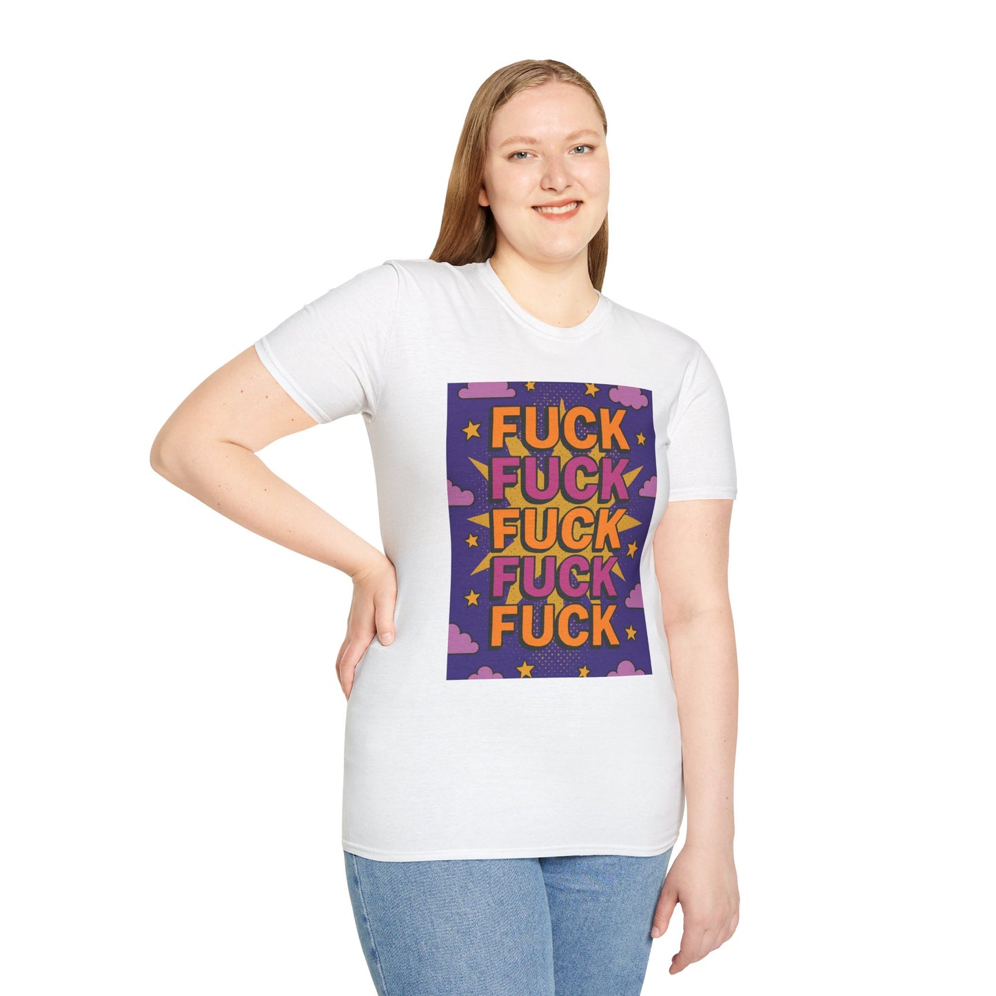 Stacked Fuck Shirt – Funny Profanity Graphic Tee for Overstimulated Adults, Stress Relief Wear, Gift for Burnouts, Cynics, and Sarcastic Friends