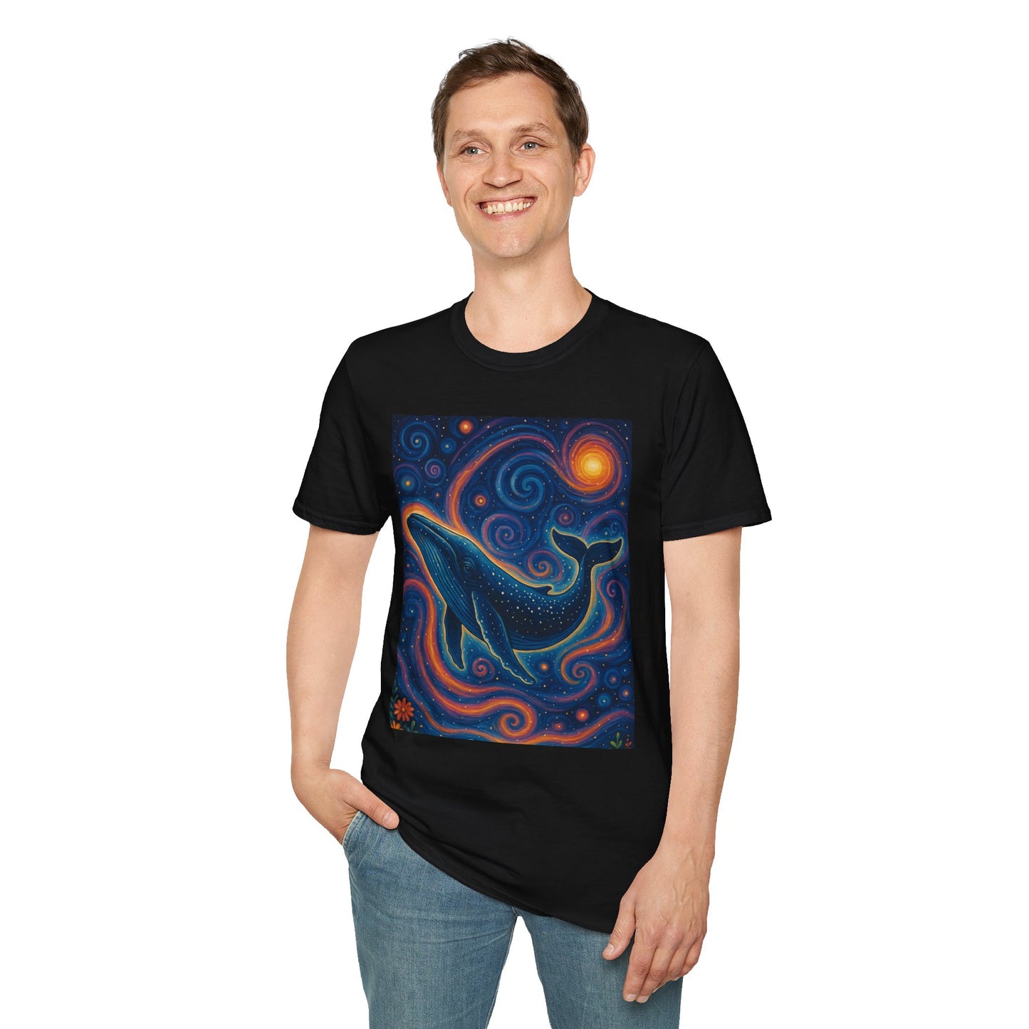 Cosmic Whale T-Shirt – Surreal Space Ocean Graphic Tee – Spiritual Whale Shirt Gift for Dreamers, Stargazers, Nature Nerds & Trippy Art Collectors