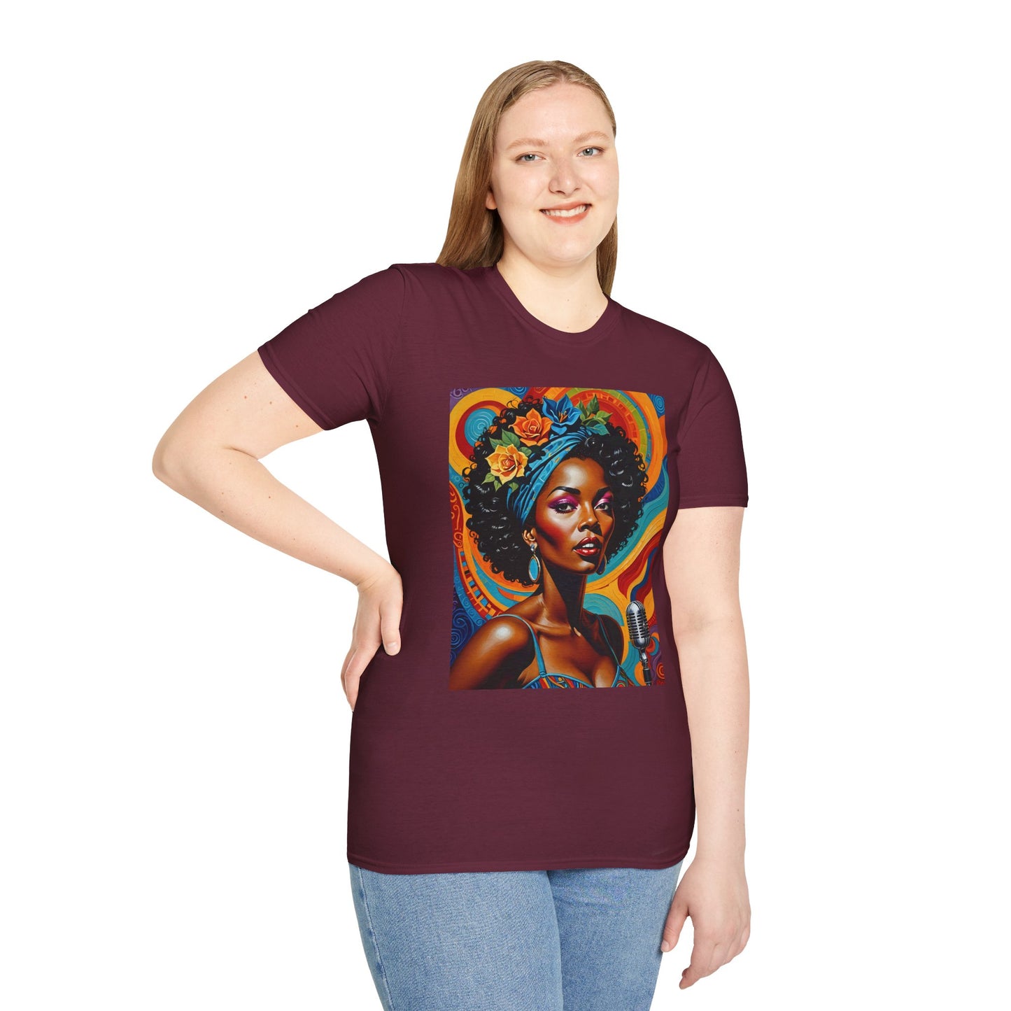 Afrofuturist Soul Singer T Shirt Cosmic Jazz Graphic Tee Retro Funk Fashion Music Artwork Top Gift for Soul Fans