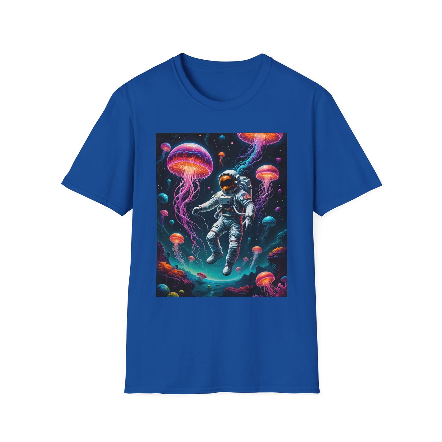 Cosmic Jellyfish T-Shirt, Astronaut Tee, Space Lover's Apparel, Unique Gift, Unisex Softstyle Shirt