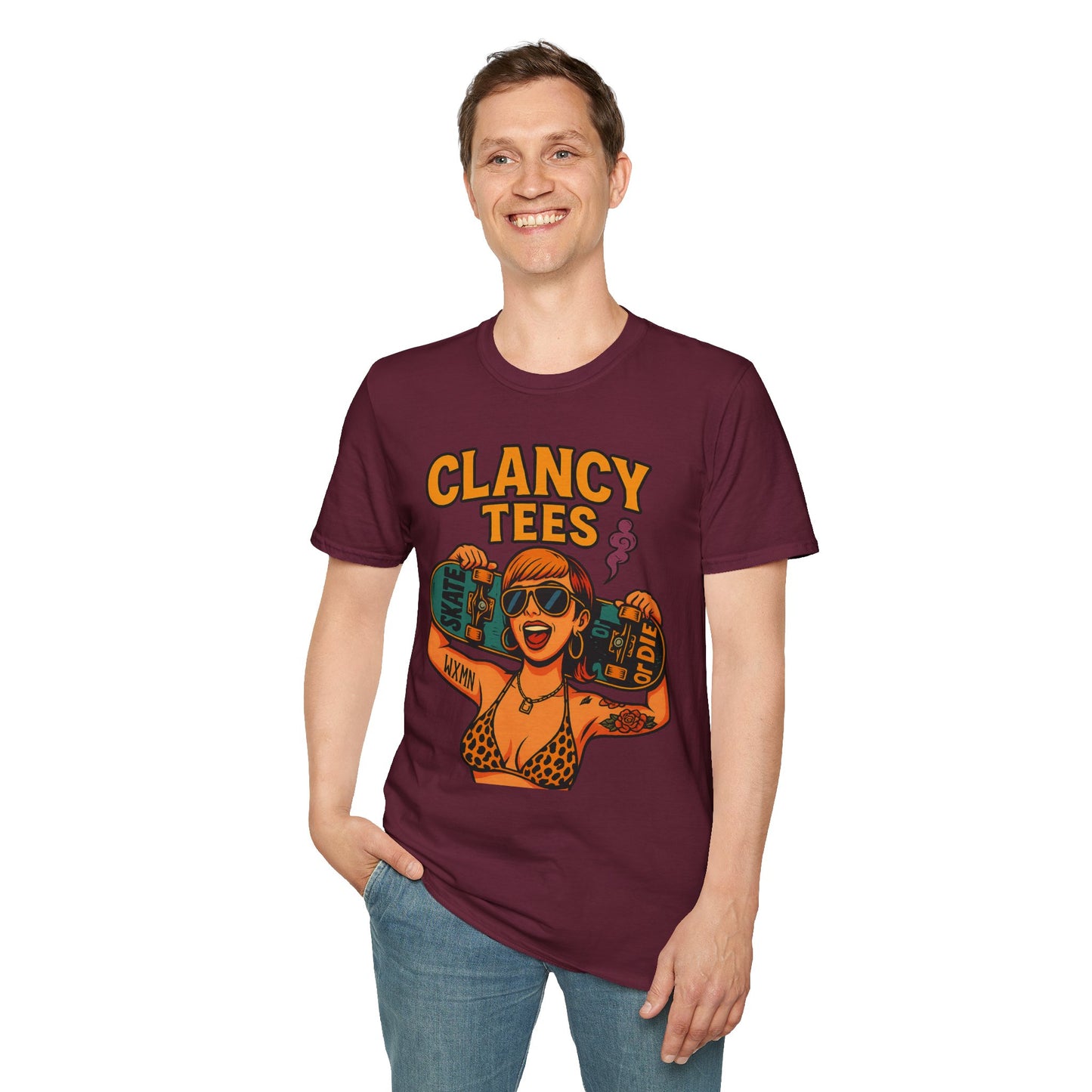 Trendy Graphic Tee, Vintage Skateboarding Shirt, Casual Summer Top, Perfect for Skate Enthusiasts, Streetwear Wardrobe