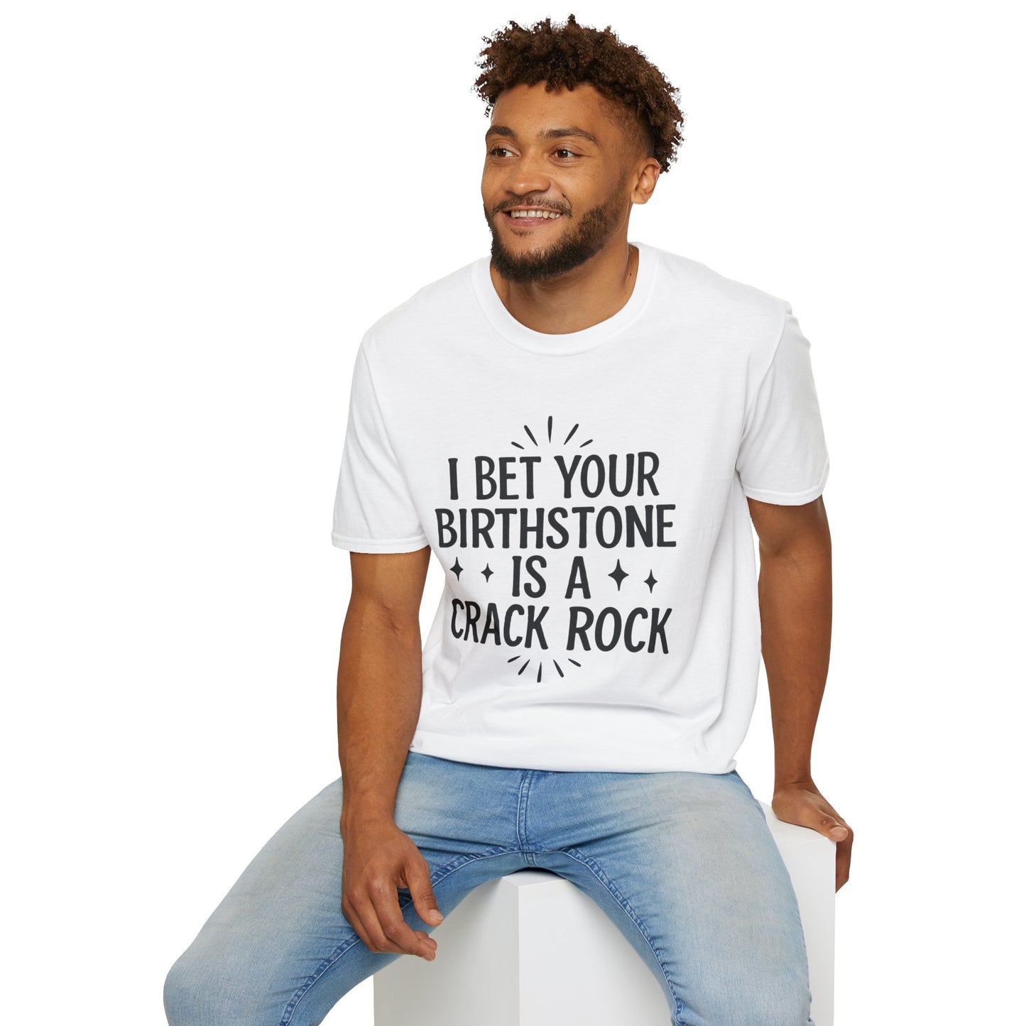 Crack Rock Birthstone Shirt – Funny Insult Tee – Gift for Petty Friends, Sarcastic Adults, and People Who Love Dark Humor