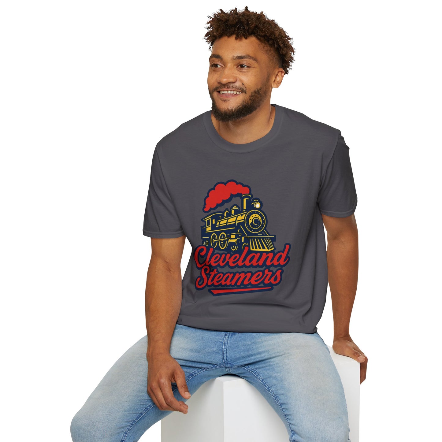Cleveland Steamers Funny Train T Shirt Retro Sports Parody Tee Gift for Cleveland Fans Gag Shirt Locomotive Joke Apparel for Adults
