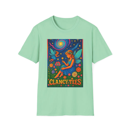Fairy Garden T-Shirt Whimsical Fantasy Graphic Tee Cosmic Nature Shirt Gift for Dreamers Gift for Fairy Lovers Vibrant Magical Artwork