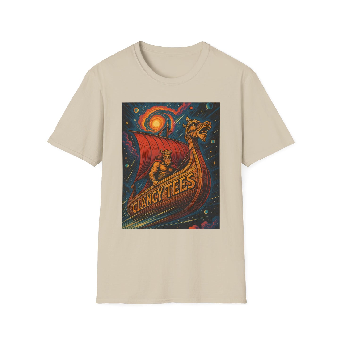 Viking Dragon Ship Shirt Norse Aesthetic Tee Mythology Graphic Gift for Fantasy Fans