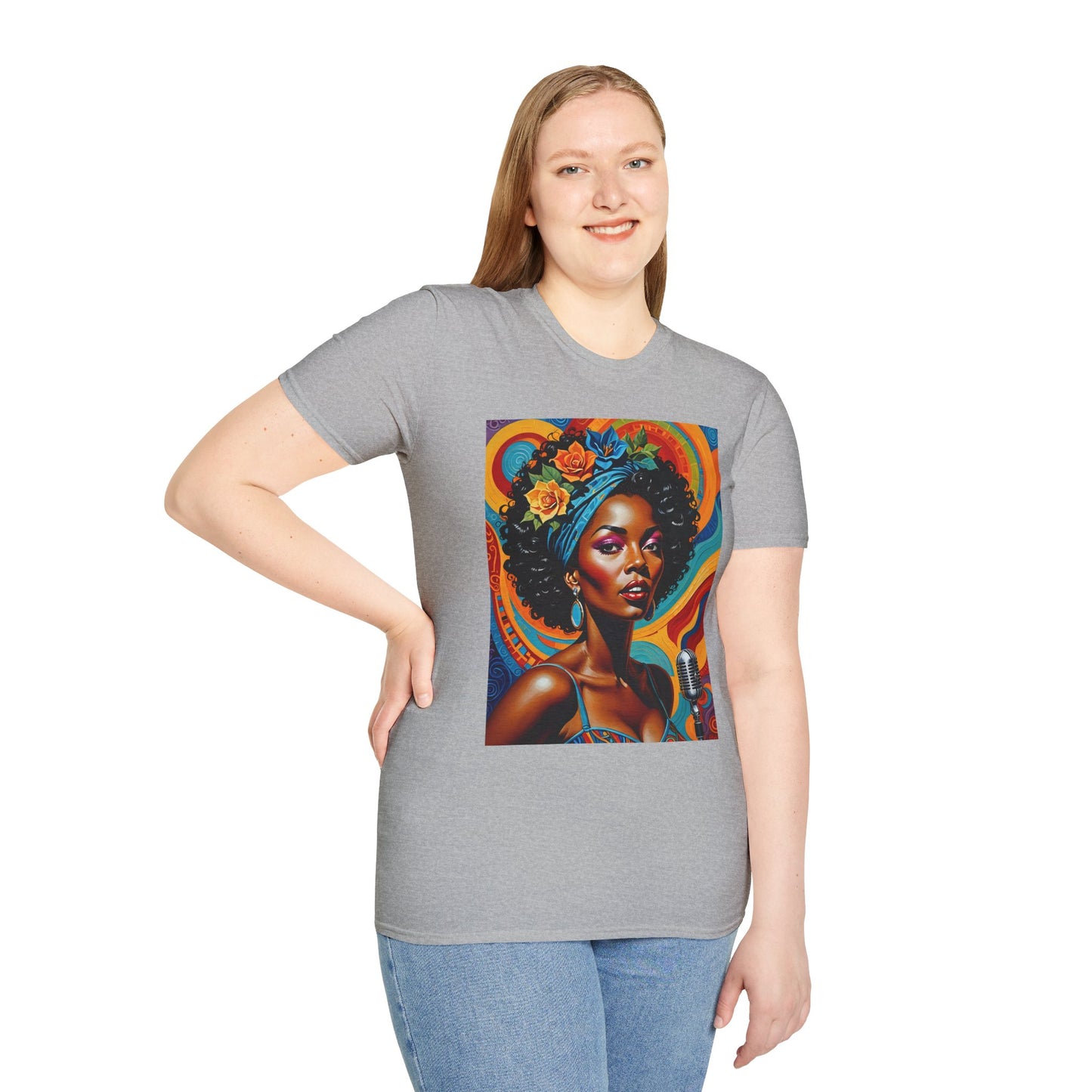 Afrofuturist Soul Singer T Shirt Cosmic Jazz Graphic Tee Retro Funk Fashion Music Artwork Top Gift for Soul Fans