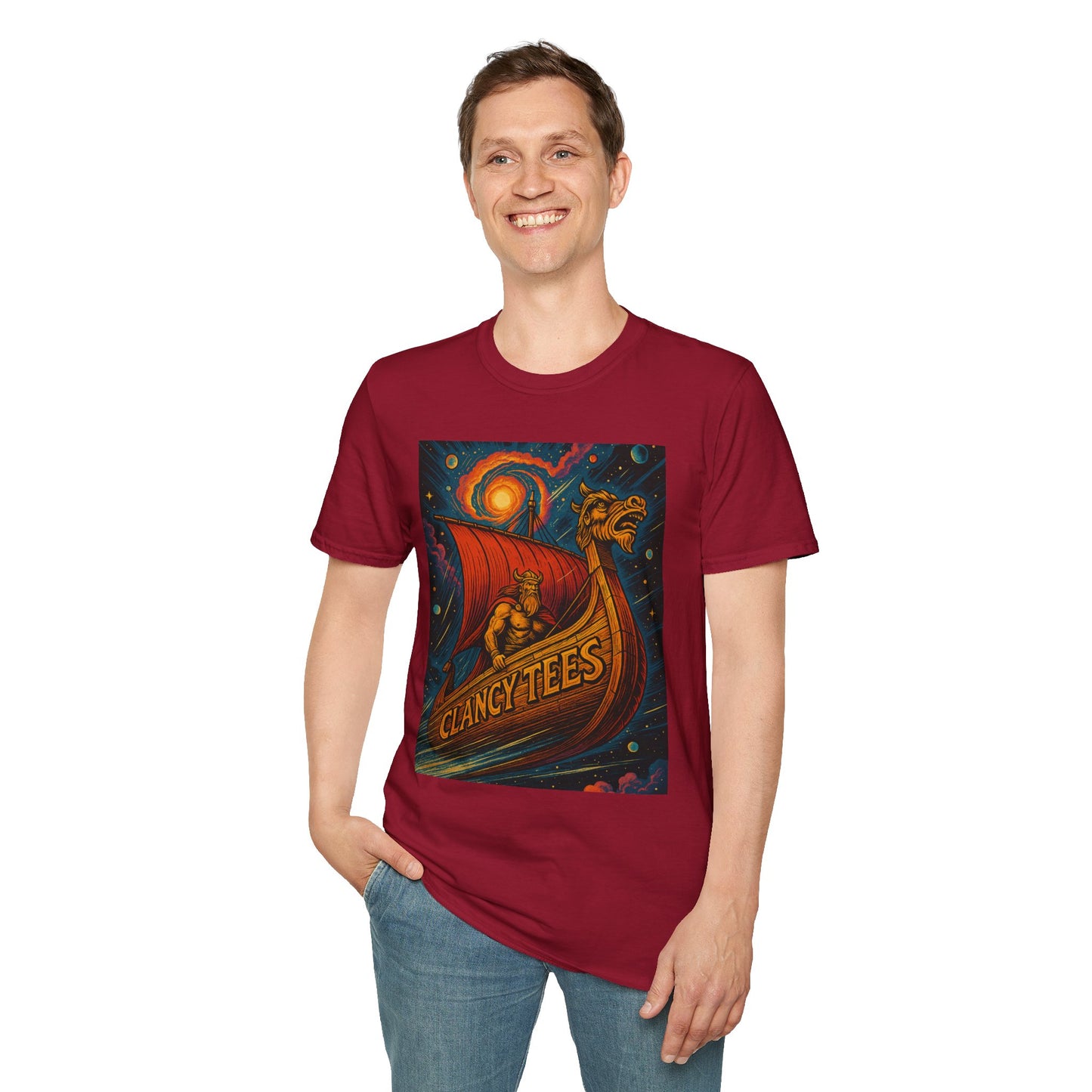 Viking Dragon Ship Shirt Norse Aesthetic Tee Mythology Graphic Gift for Fantasy Fans