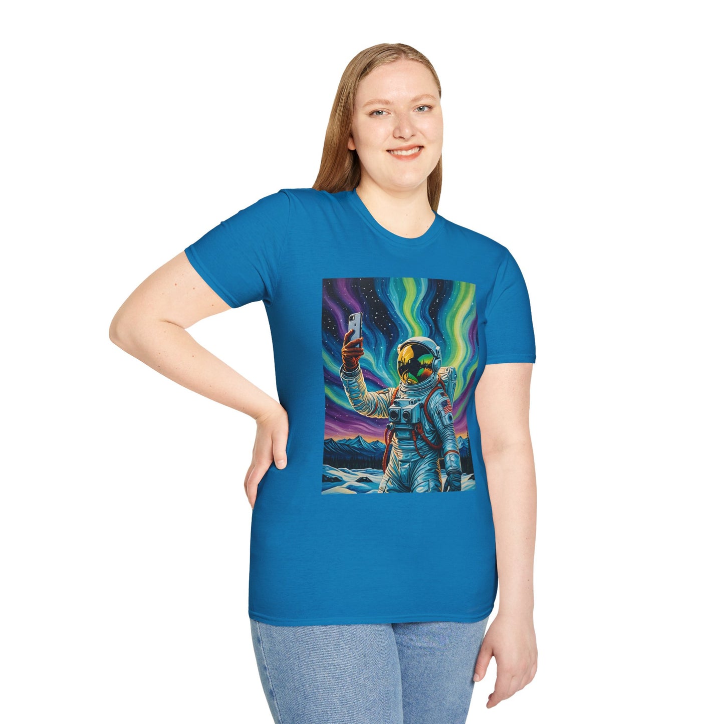 Vibrant Astronaut T-Shirt - Cosmic Vibes, Space Lover Gift, Unisex Casual Wear, Unique Graphic Tee, Festival Fashion